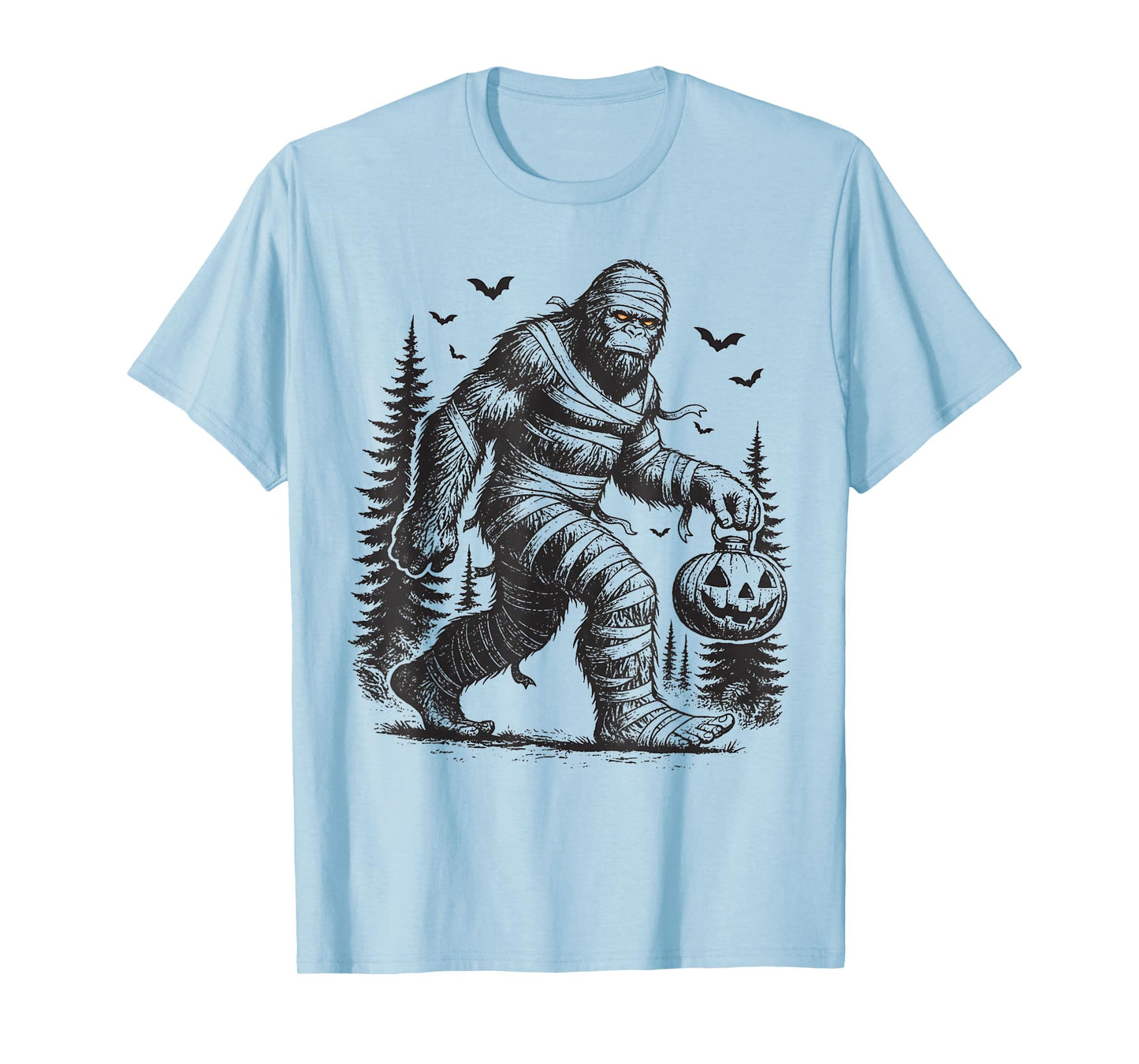 Spooky Mummy Halloween Bigfoot Pumpkin Costume Men Women T-Shirt