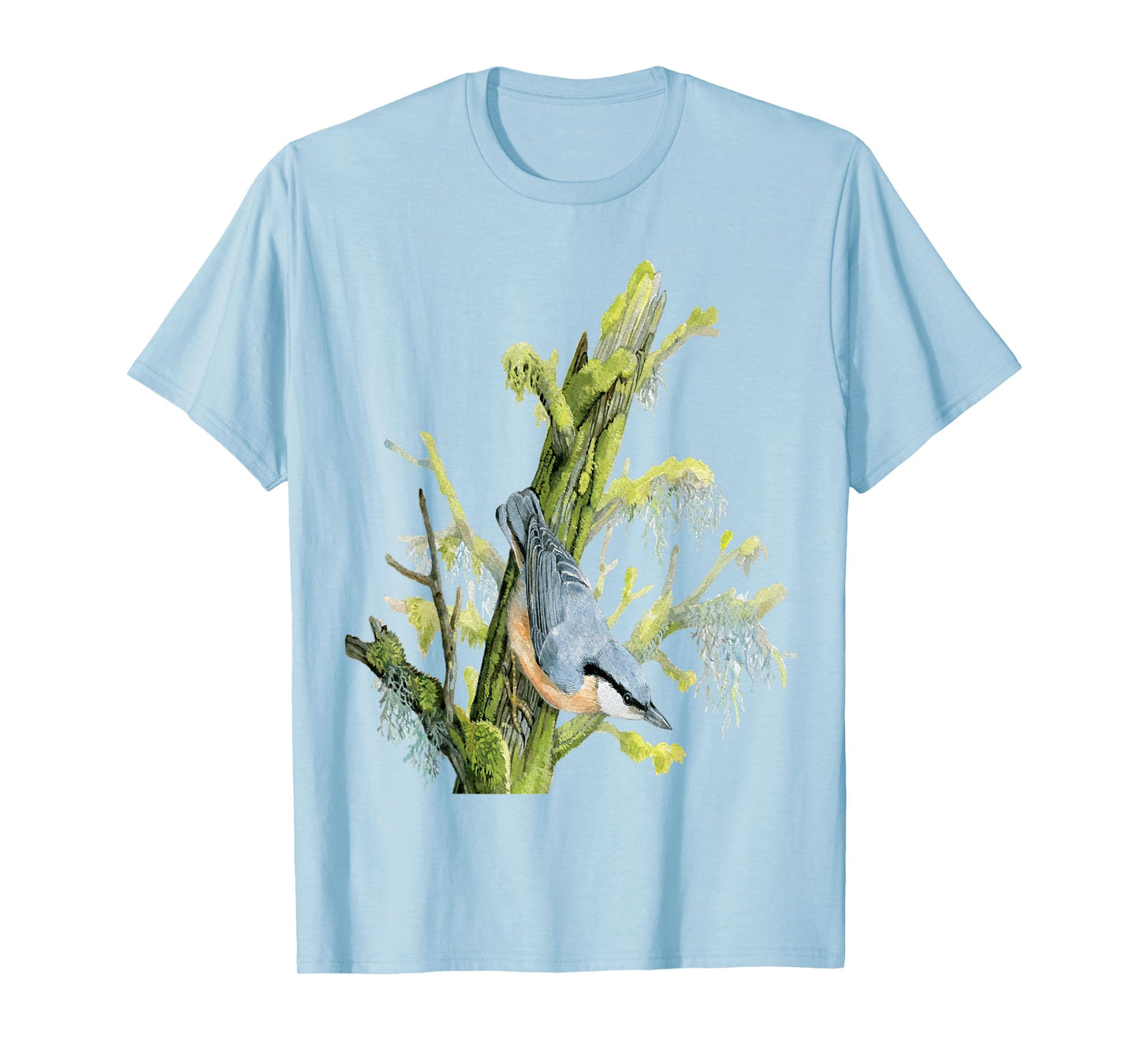 Nuthatch On Tree - Animal Lovers Bird Design T-Shirt