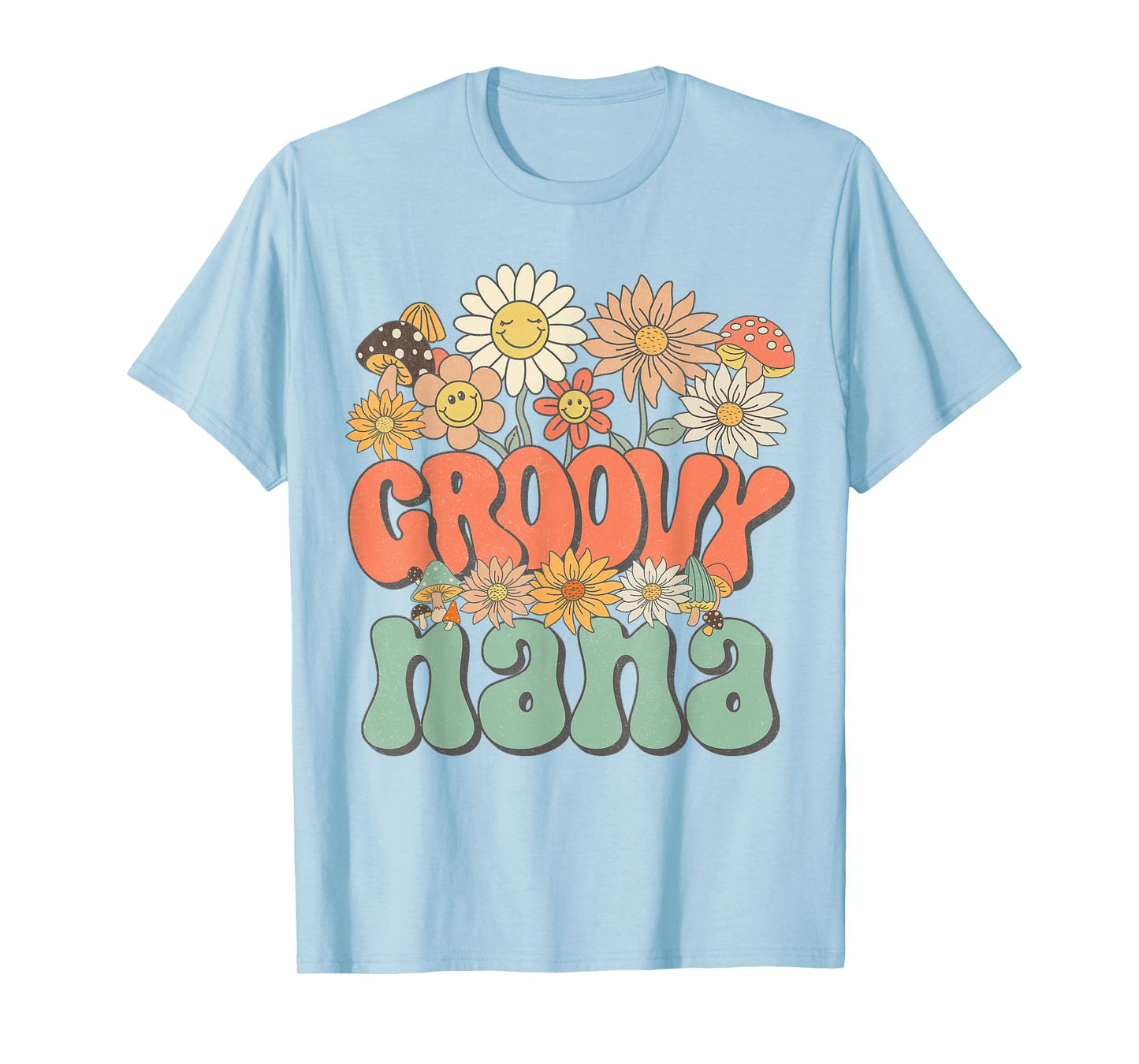 Groovy Nana Floral Hippie Retro Daisy Flower Mother's Day T-Shirt