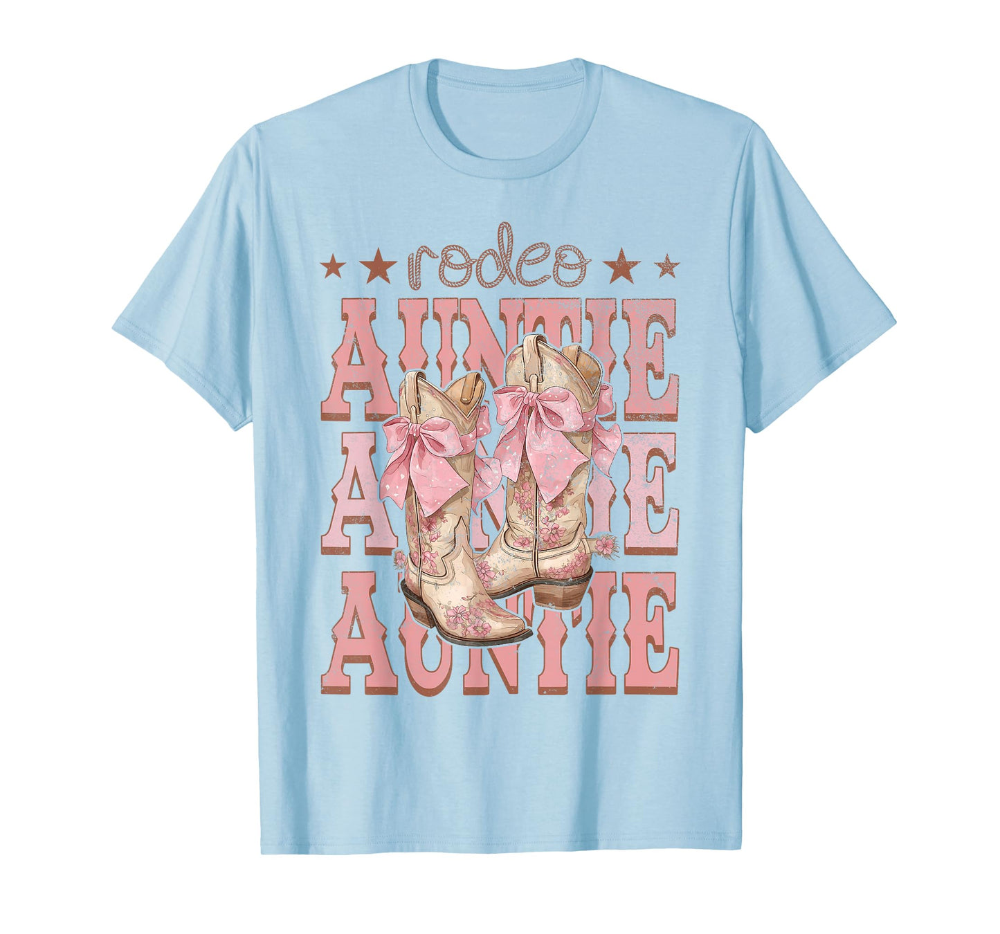 Rodeo Auntie Pink Boots Coquette Cow-Girl Birthday Party T-Shirt