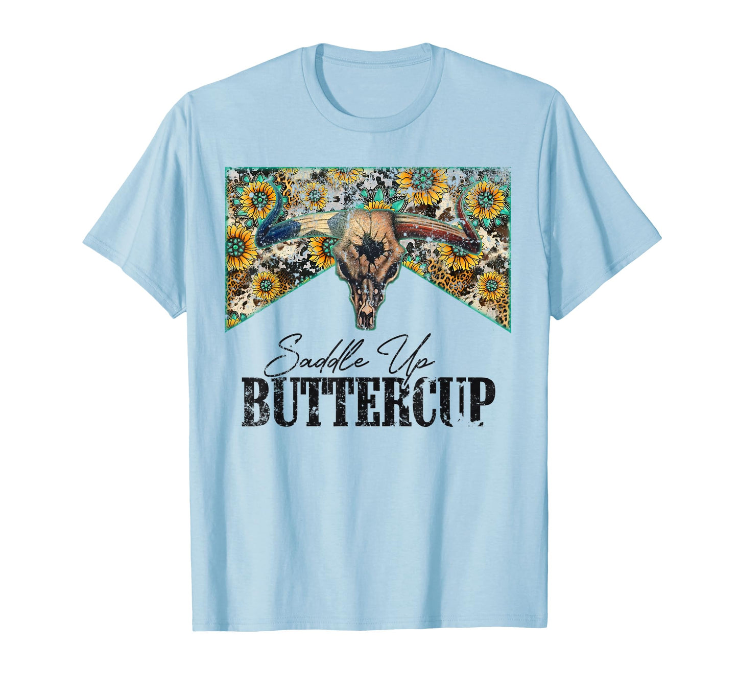 Saddle Up Buttercup Vintage Bull Skull Country Music T-Shirt