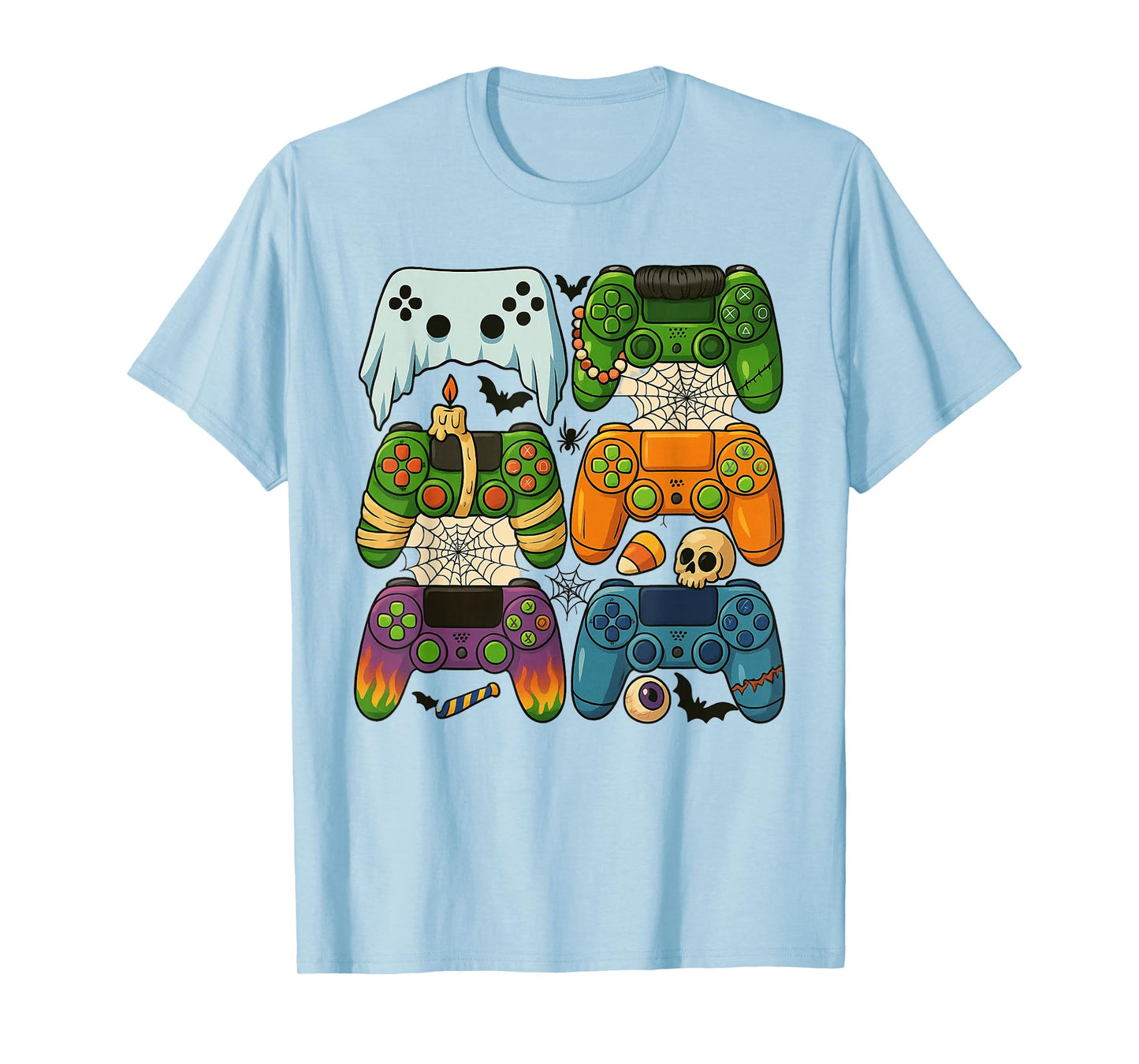 Skeleton Video Game Halloween Gaming Gamer Boys Men Kids T-Shirt