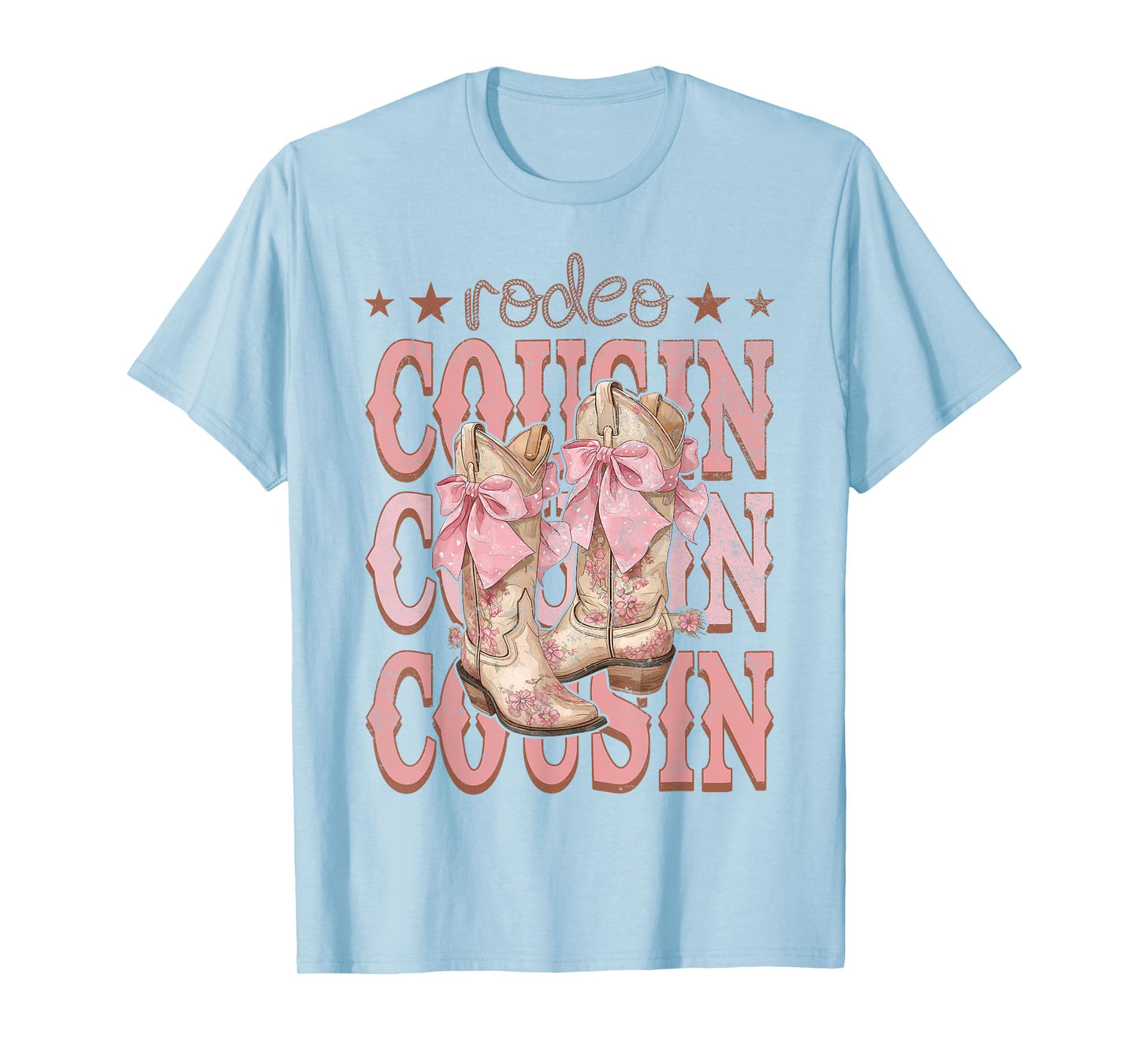 Rodeo Cousin Pink Boots Coquette Cow-Girl Birthday Party T-Shirt
