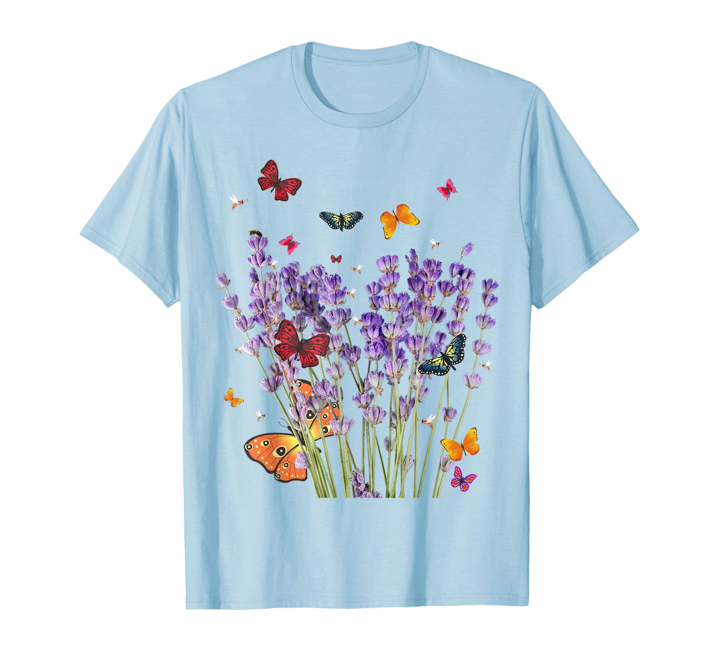 Beautiful Butterflies & Lavender Tee. Vintage & Graphic. T-Shirt