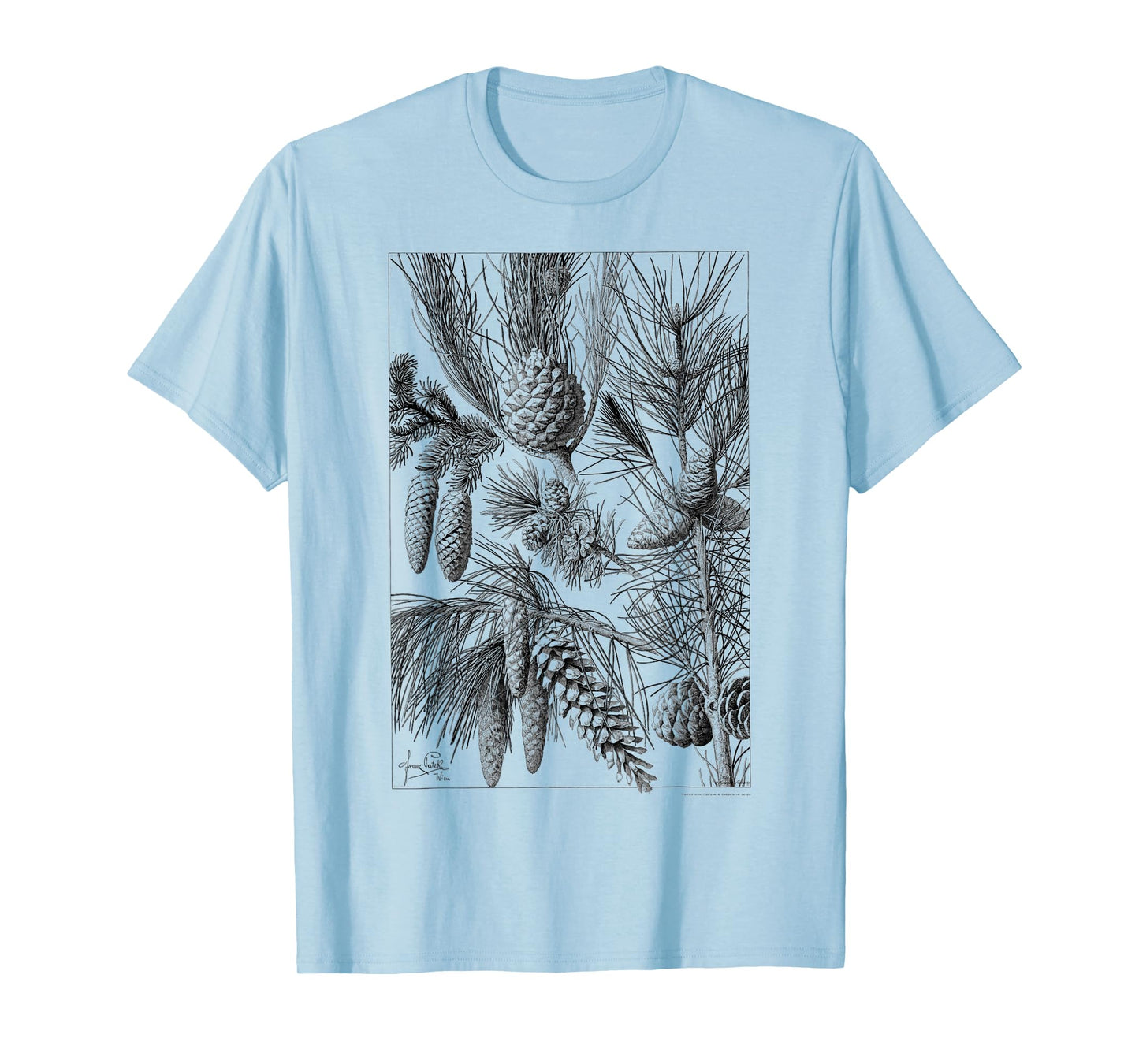Pine Cone vintage Botanical Illustration Nature pine tree T-Shirt
