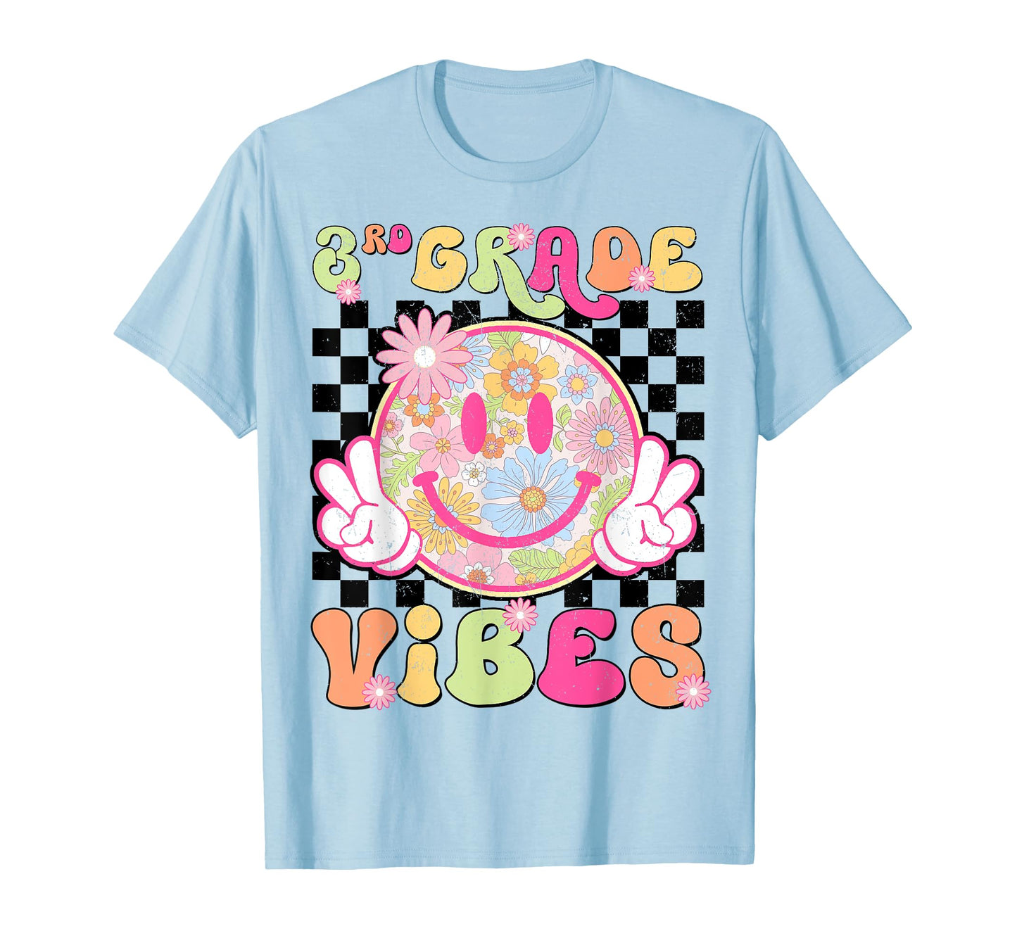 Groovy 3rd Grade Vibes First Day Of School Teacher Girls T-Shirt