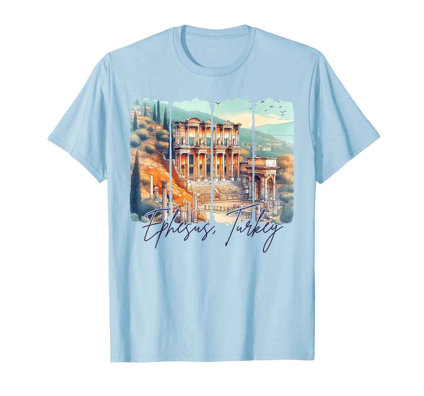 Ephesus Turkey Travel Brushstroke Ephesus Souvenir Trip T-Shirt