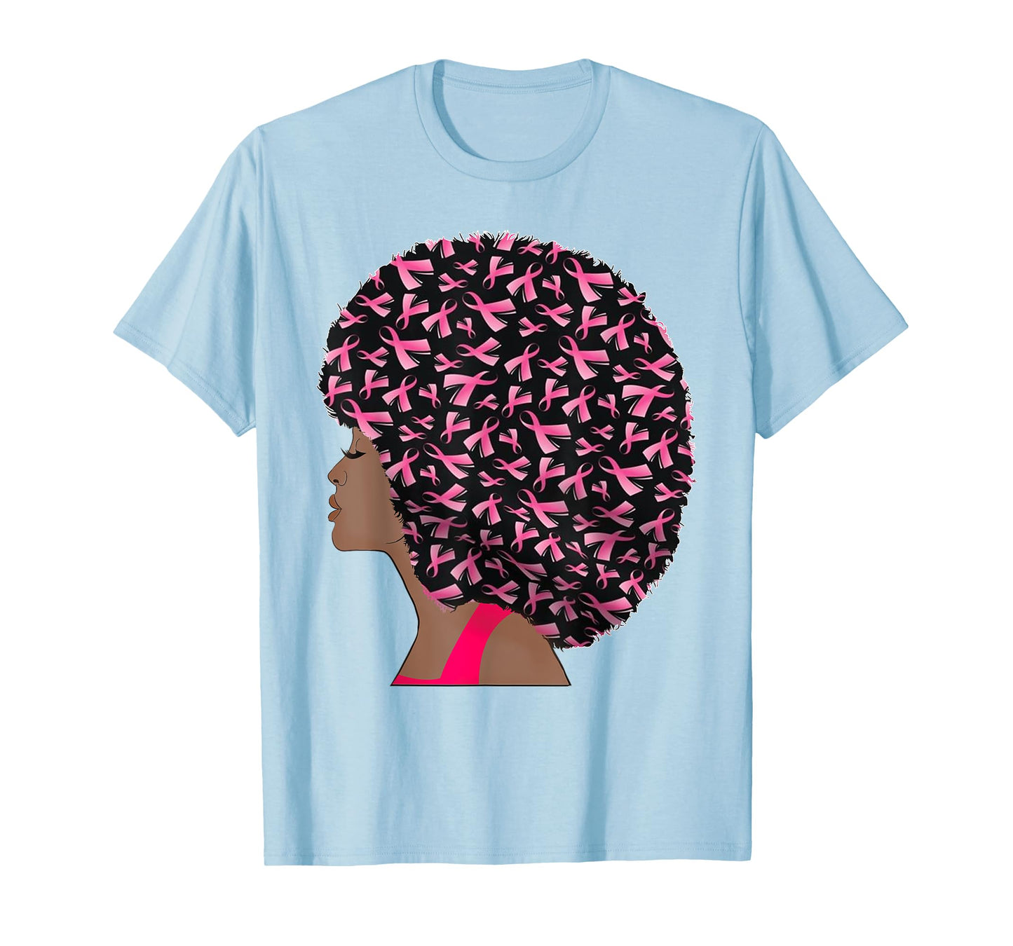 In October We Wear Pink Black Woman Breast Cancer Awareness T-Shirt