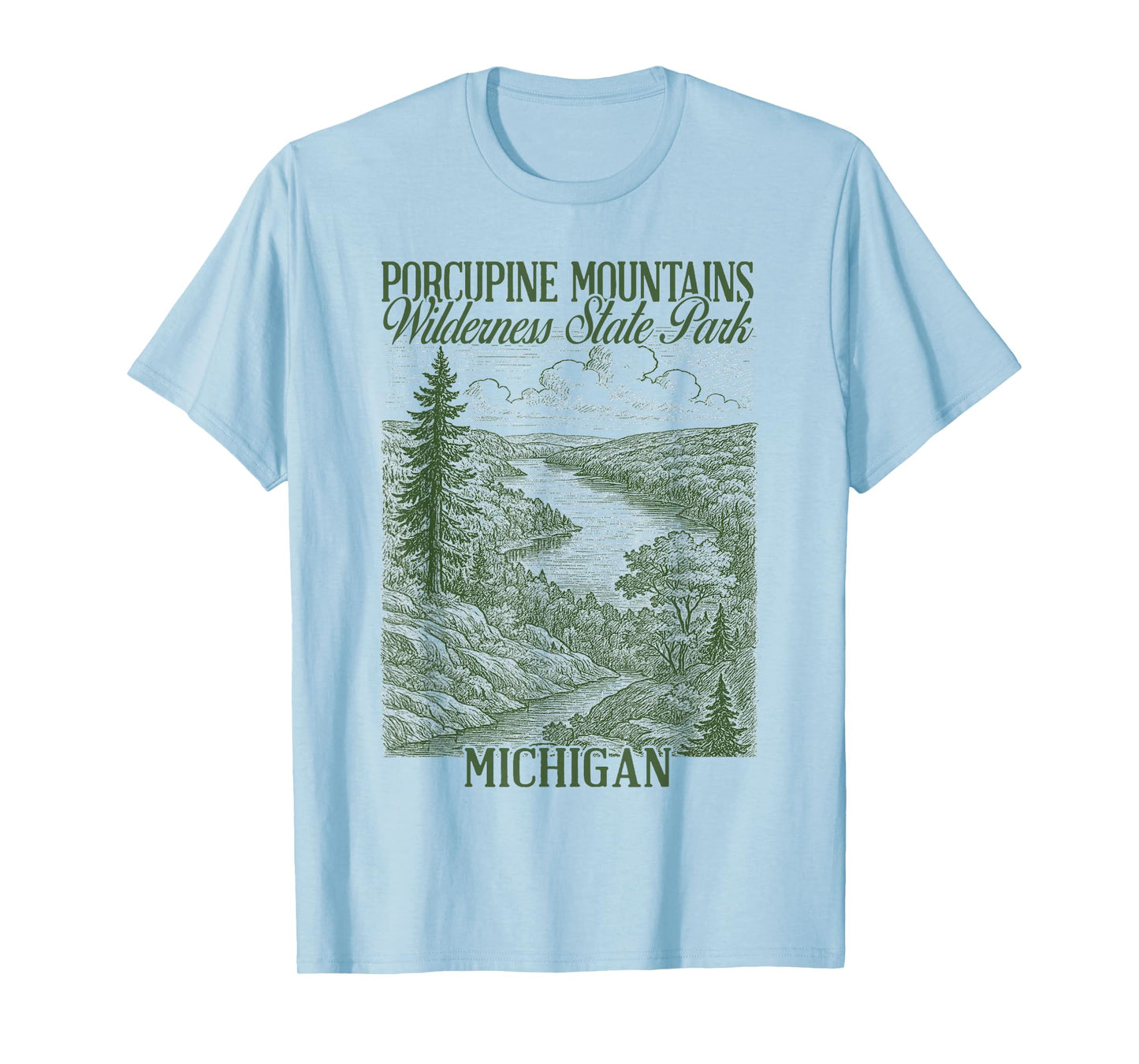 Porcupine Mountains Wilderness State Park Michigan Exploring T-Shirt