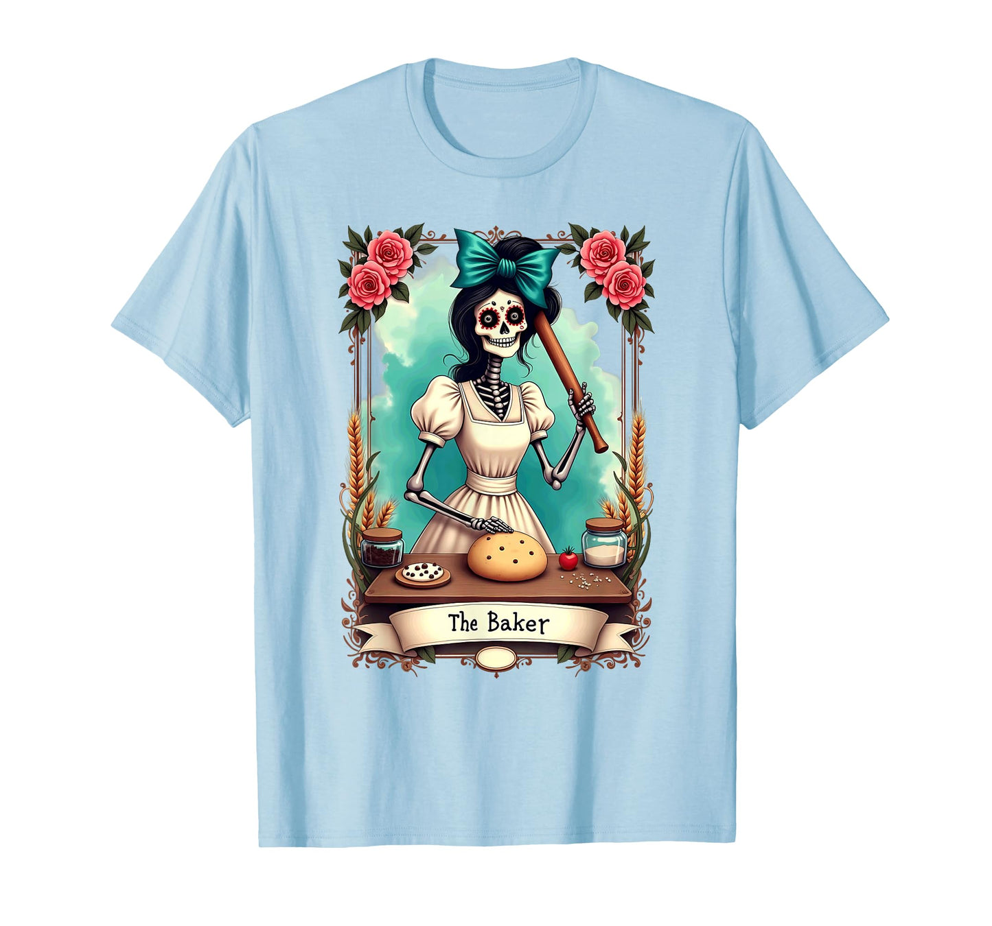 Tarot Card Skeleton Chef The Baker Halloween T-Shirt