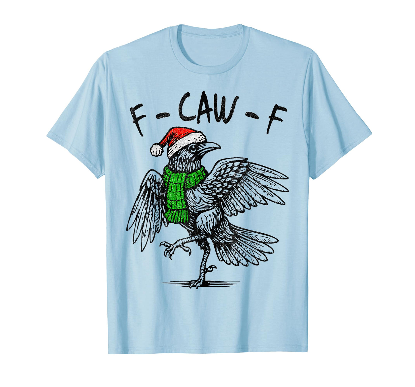 Funny Gothic Crow F-CAW-F Christmas Santa Black Bird Woman T-Shirt
