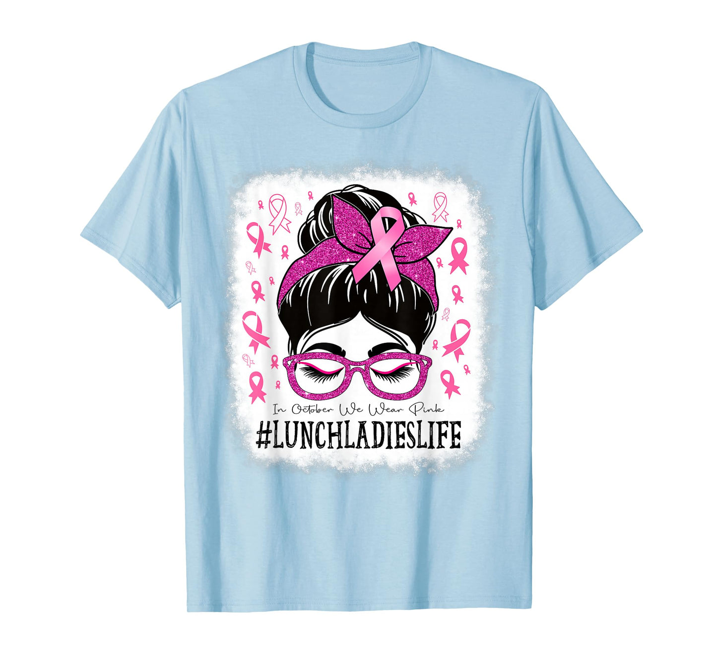 Lunch Ladies In October We Wear Pink Breast Cancer Awareness T-Shirt