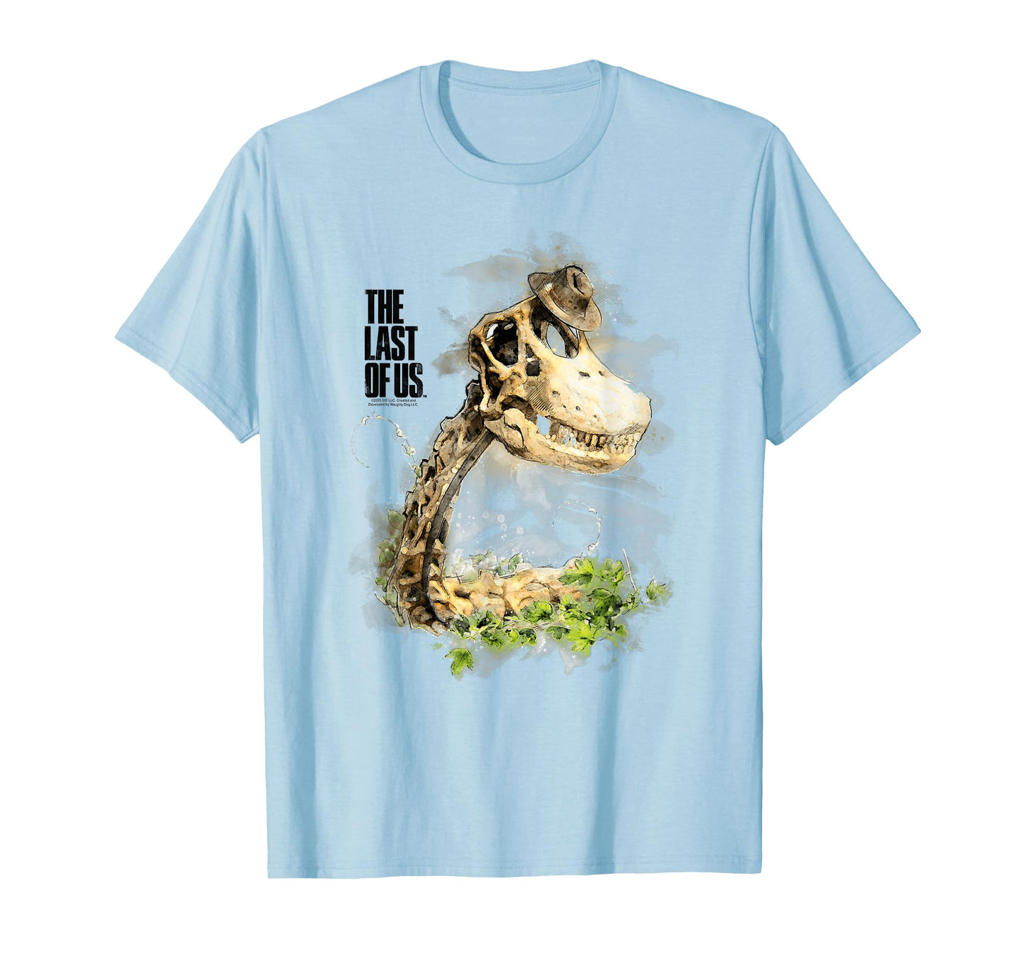 The Last of Us Dinosaur Skeleton Illustration Video Game T-Shirt