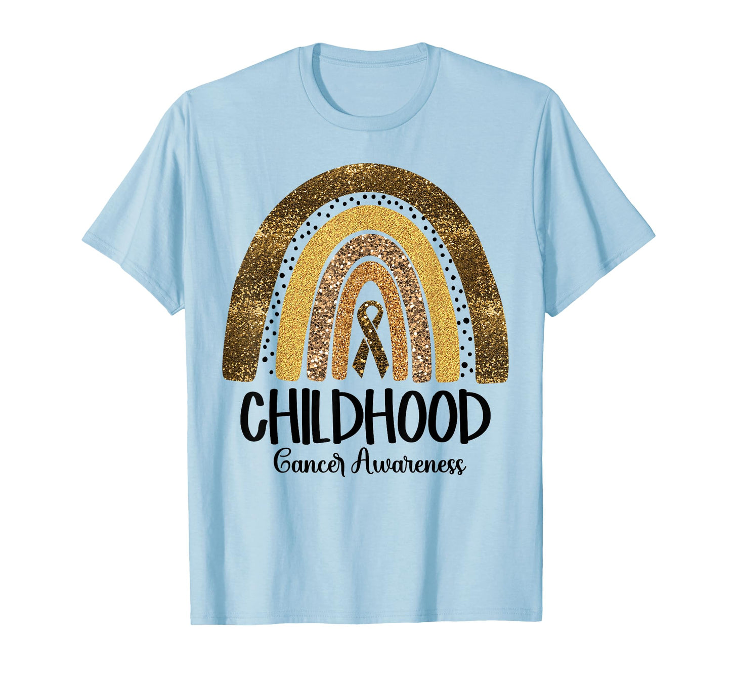 Childhood Cancer Awareness Gold Ribbon Rainbow Women Kids T-Shirt