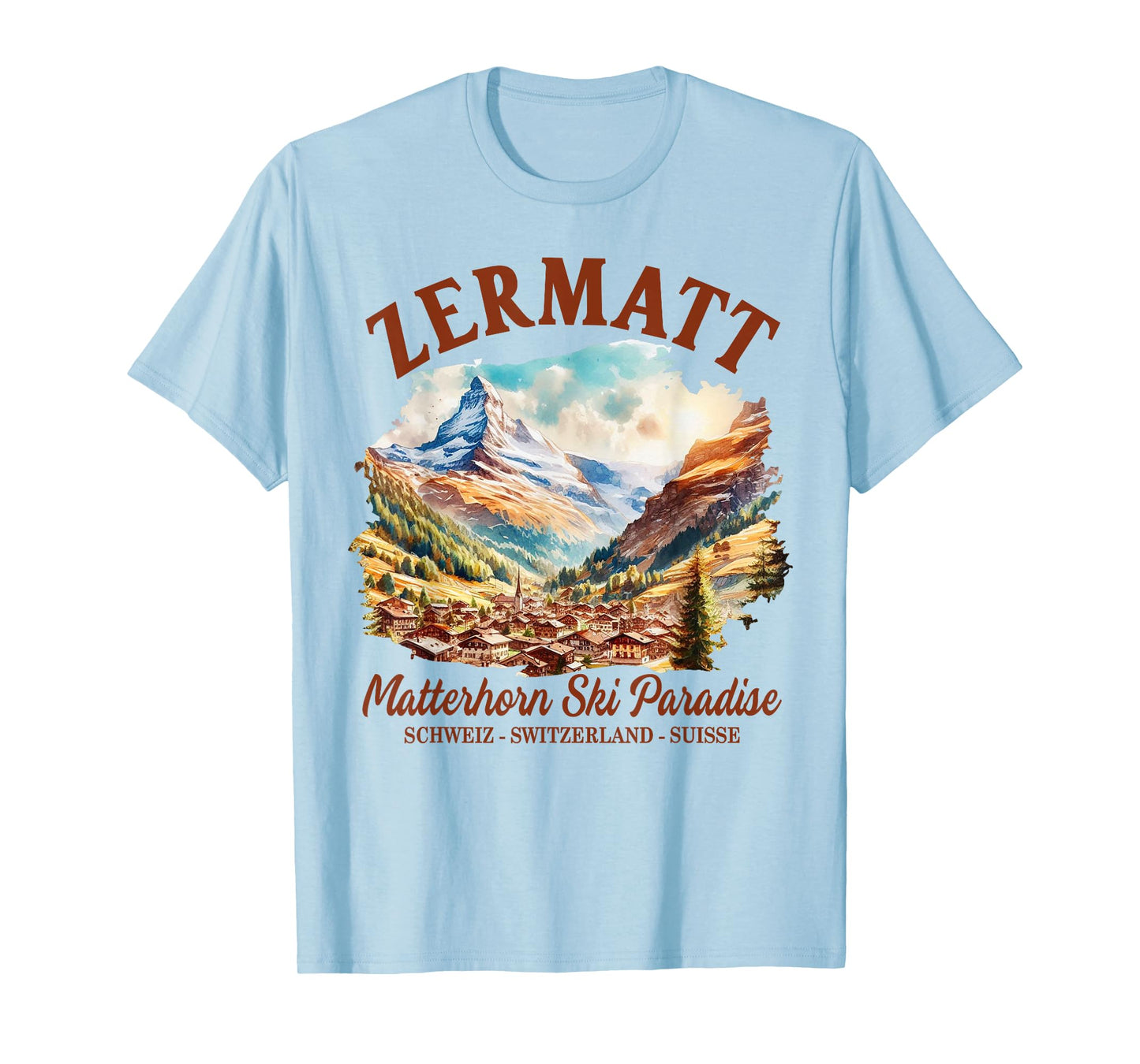 Zermatt Village Switzerland Travel Exploring Matterhorn T-Shirt