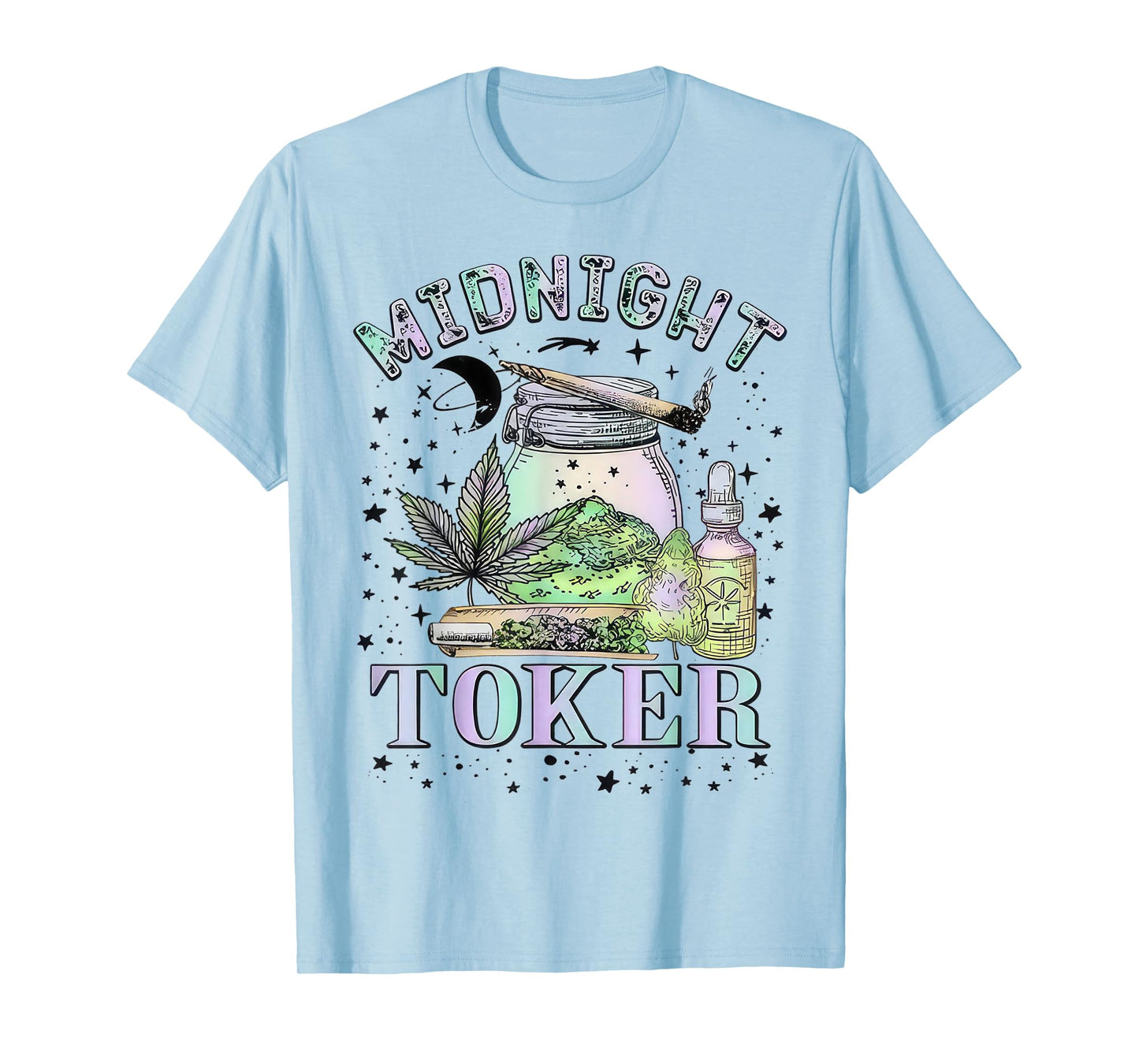 Midnight Toker Cannabis 420 Cannabis Weed Leaf Stoner Girl T-Shirt