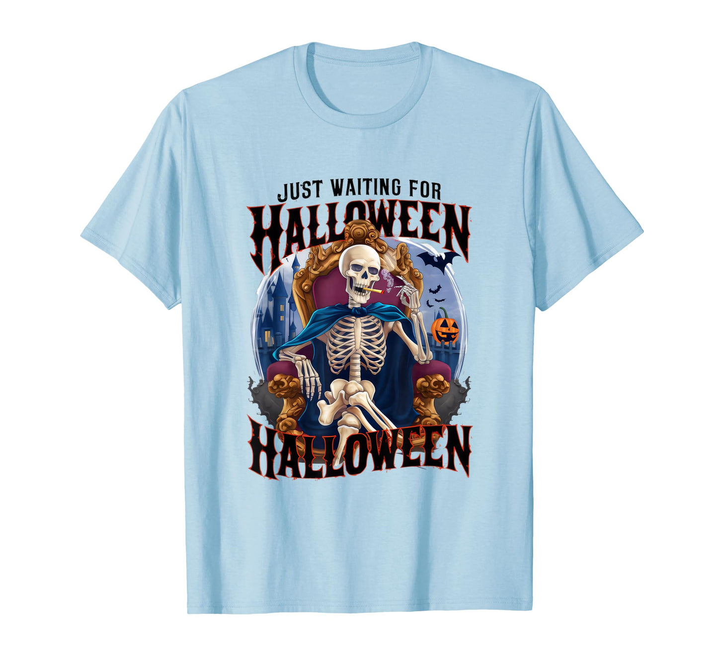 Just Waiting for Halloween Skeleton T-Shirt