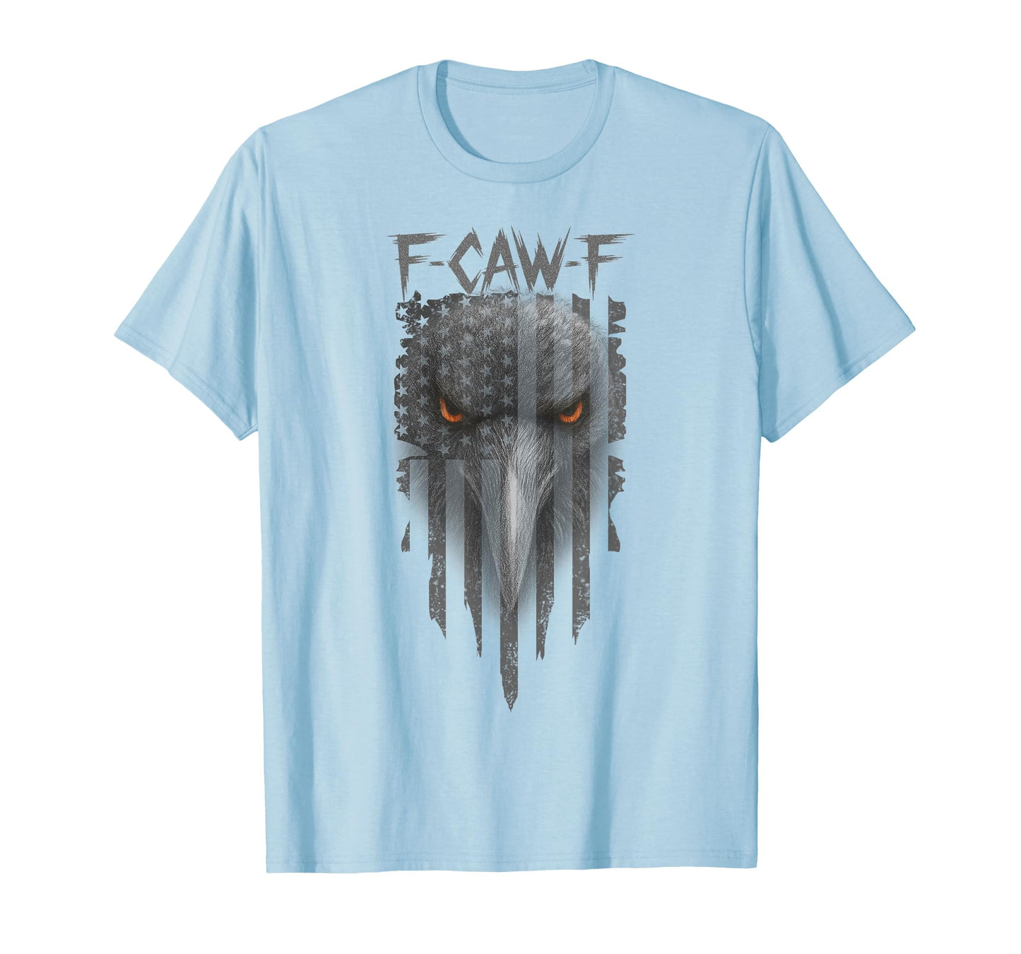 Funny F Caw F Crow with American Flag Vintage Graphic T-Shirt