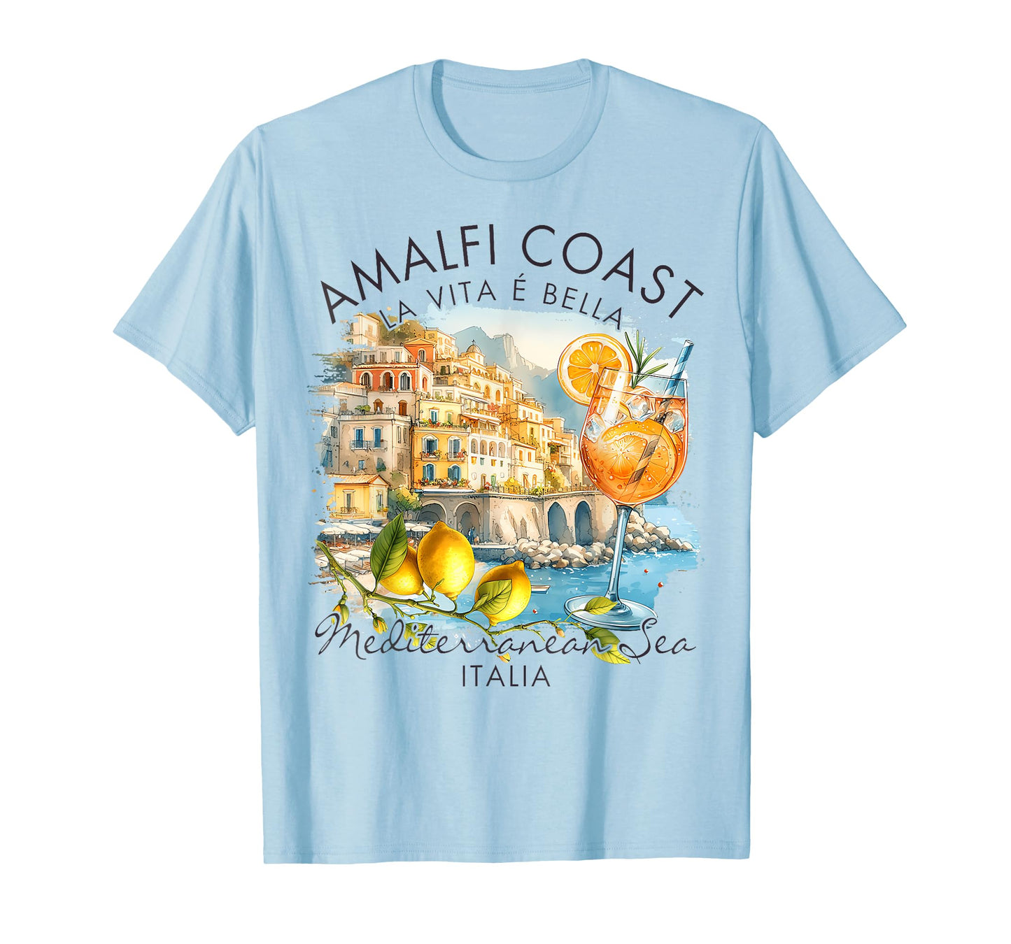 Amalfi Coast Italy Travel Trip Vacation Sea T-Shirt