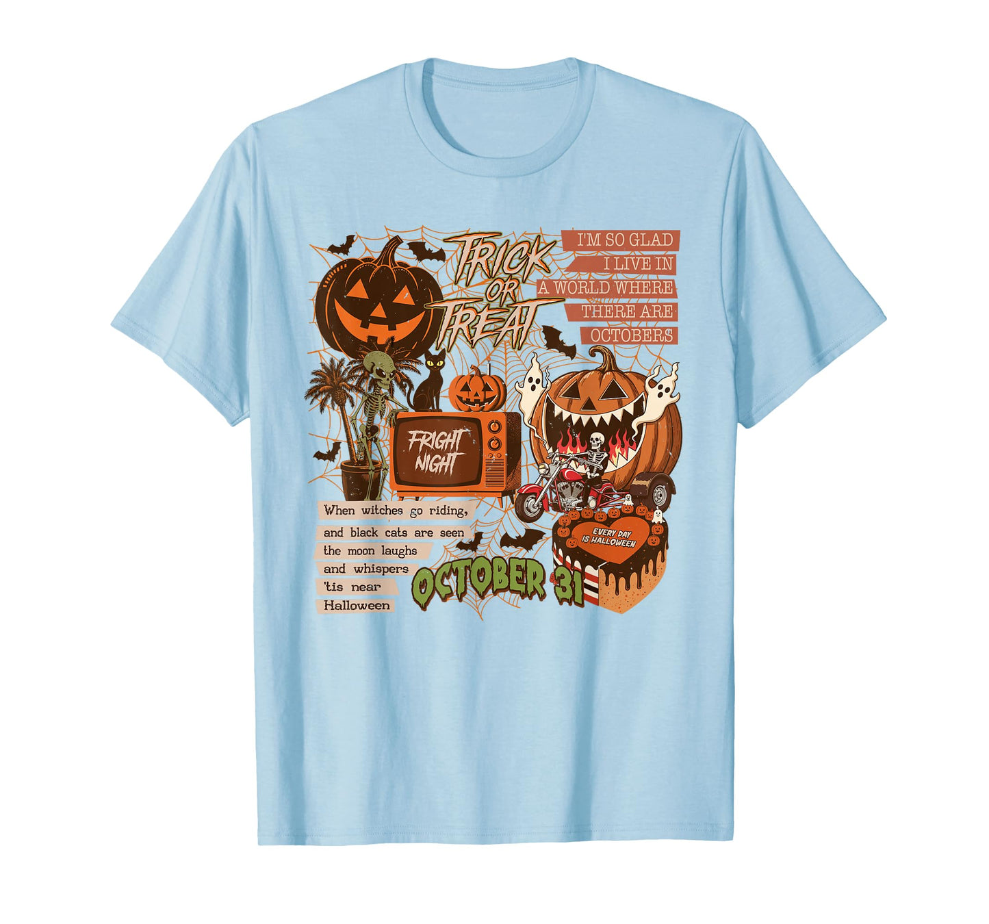 Trick Or Treat Spooky Ghost Cute Retro Halloween T-Shirt