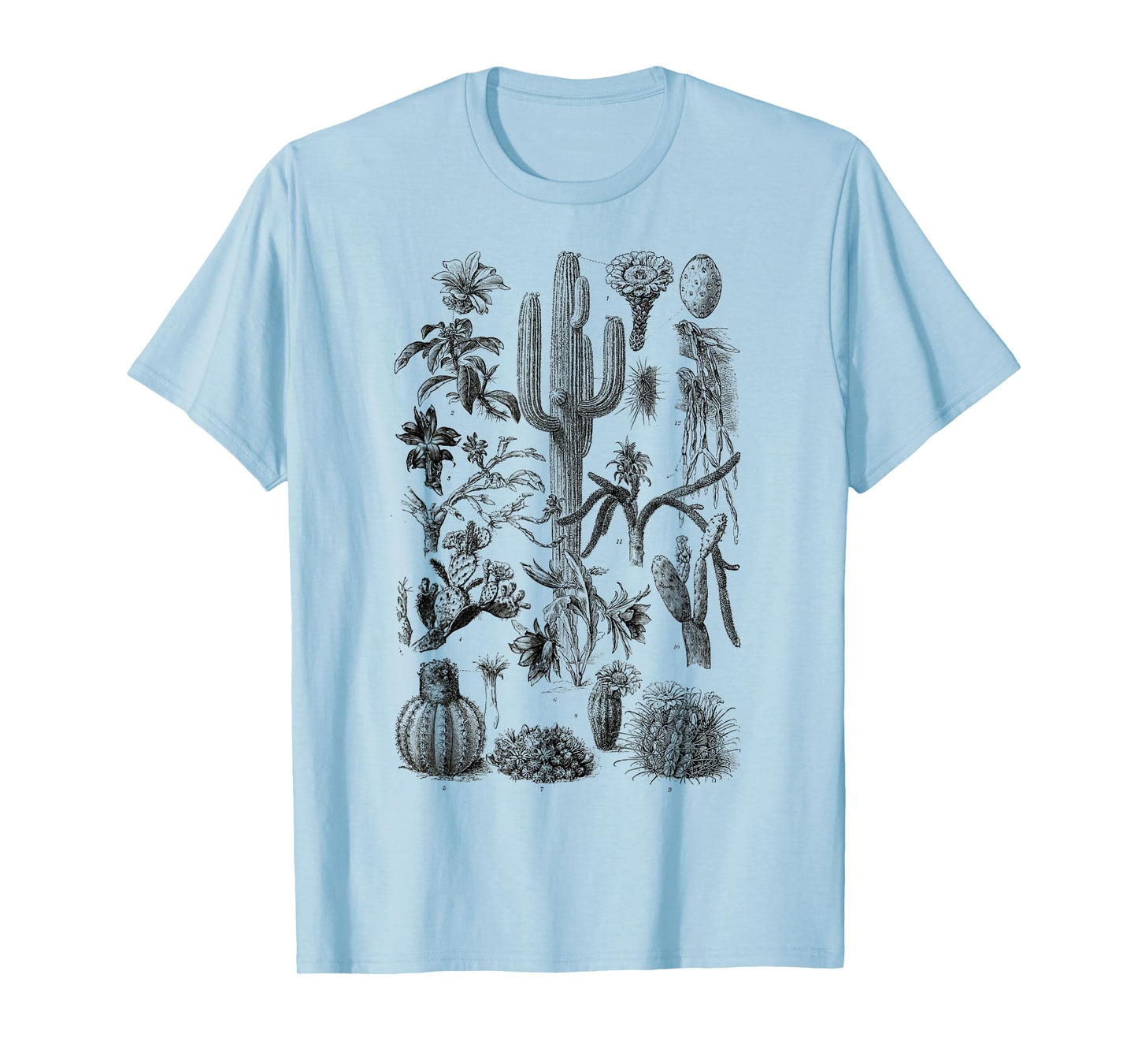 Vintage Cactus Chart Botanical Saguaro Cactus retro Desert T-Shirt
