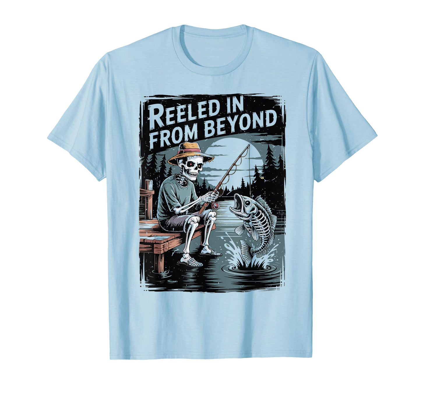 Reeled in from Beyond Skeleton Fishing Halloween Funny Youth T-Shirt