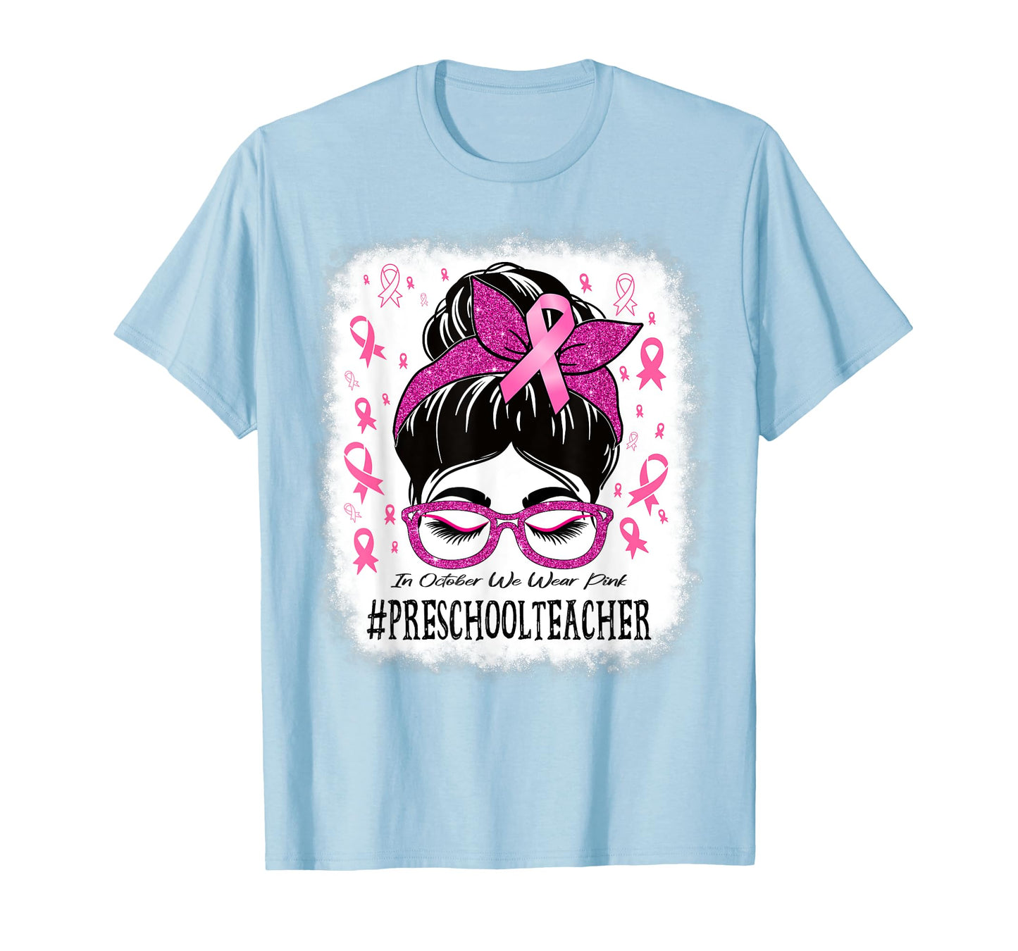 Preschool Teacher In October We Wear Pink Cancer Awareness T-Shirt for Men Women