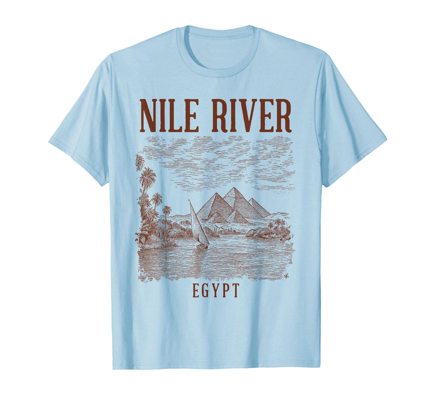 Nile River Egypt Traveling Nature Lover Exploring Pyramid T-Shirt