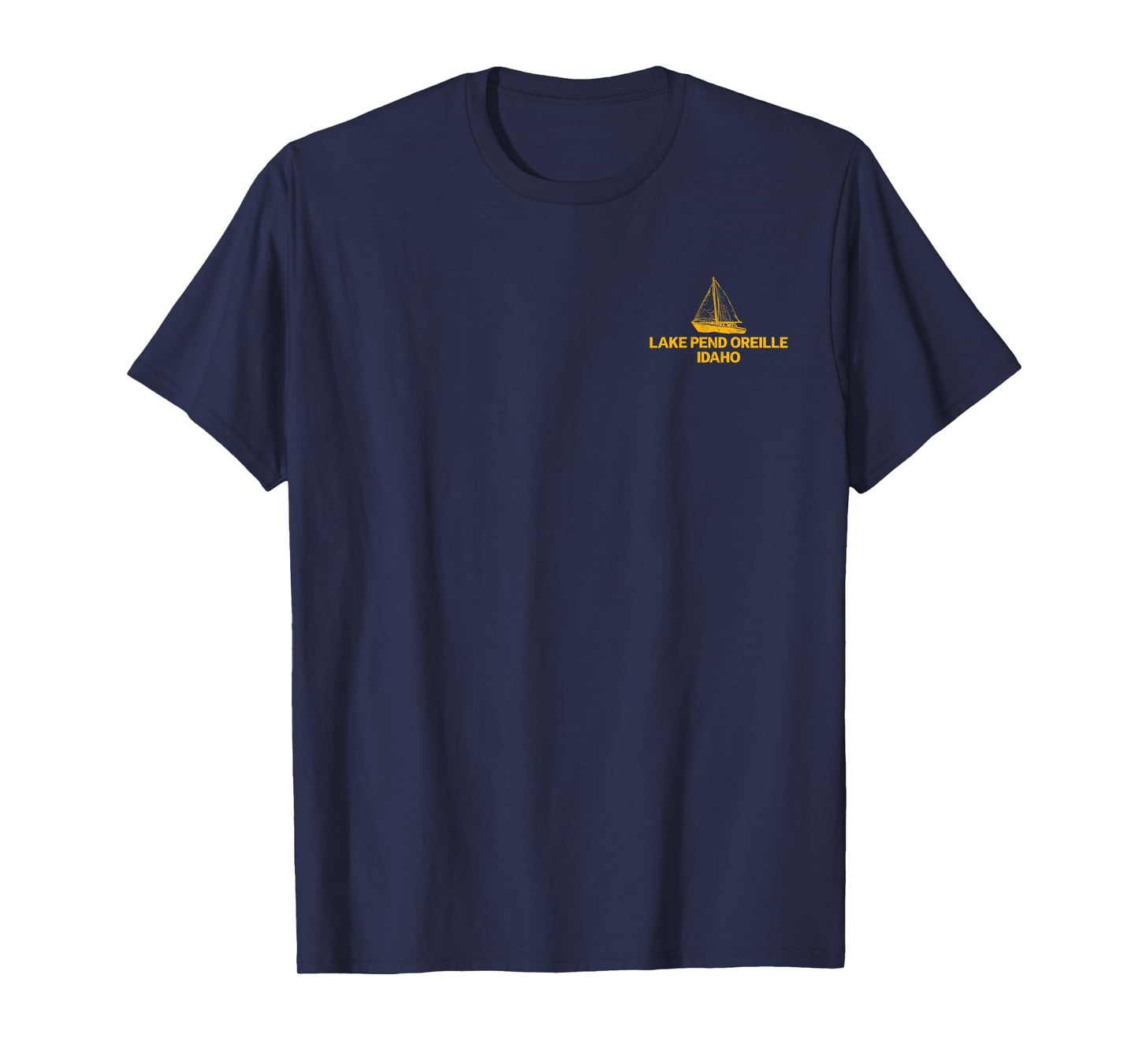 Lake Pend Oreille Idaho Outdoors Vintage Front & Back Print T-Shirt