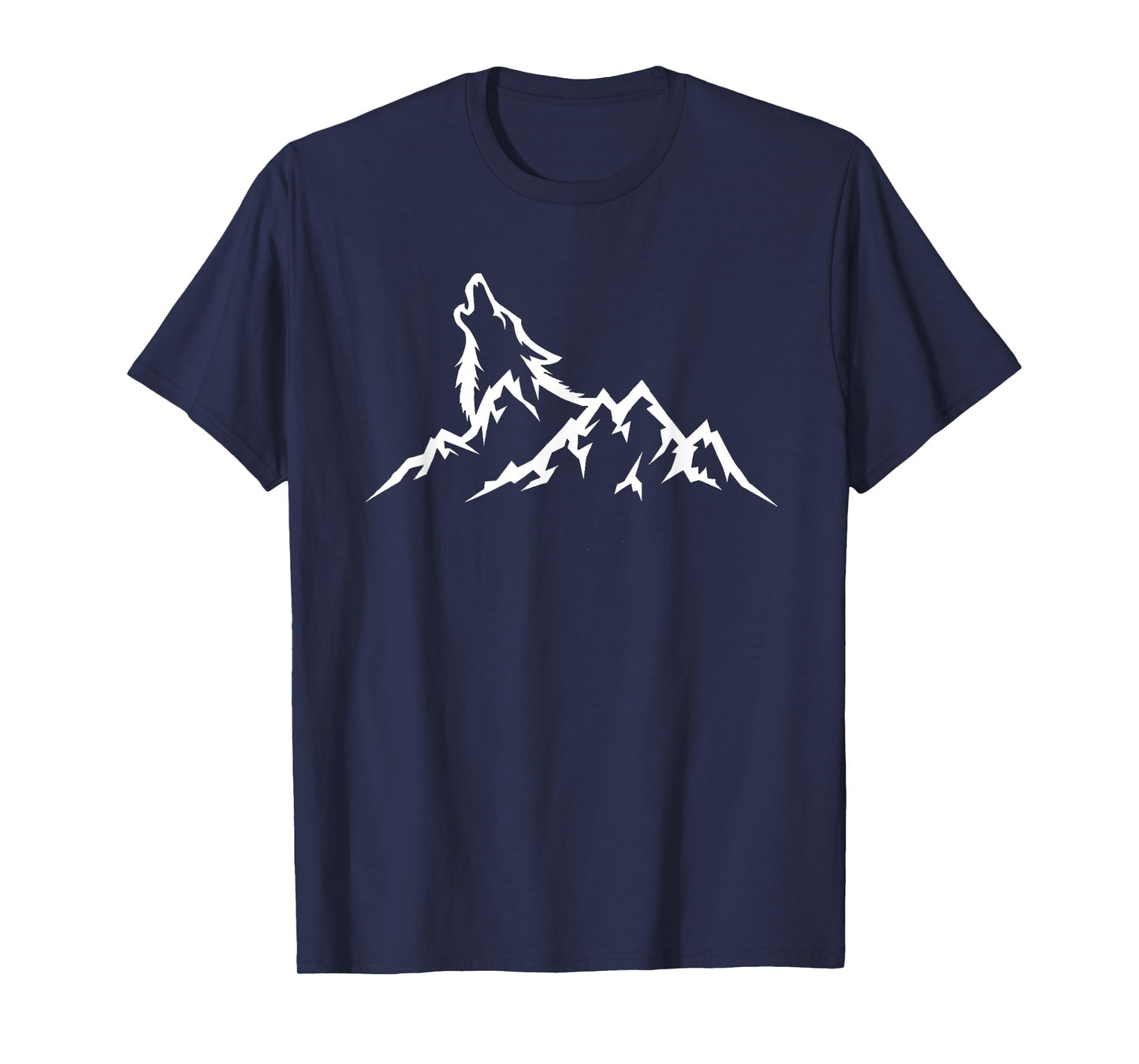 Wolf Mountain T-Shirt - Retro Wildlife Howling Wolf Nature T-Shirt