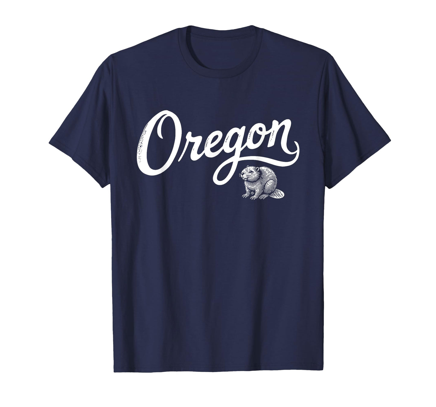 Oregon - OR, Retro Vintage Script Beaver Design T-Shirt