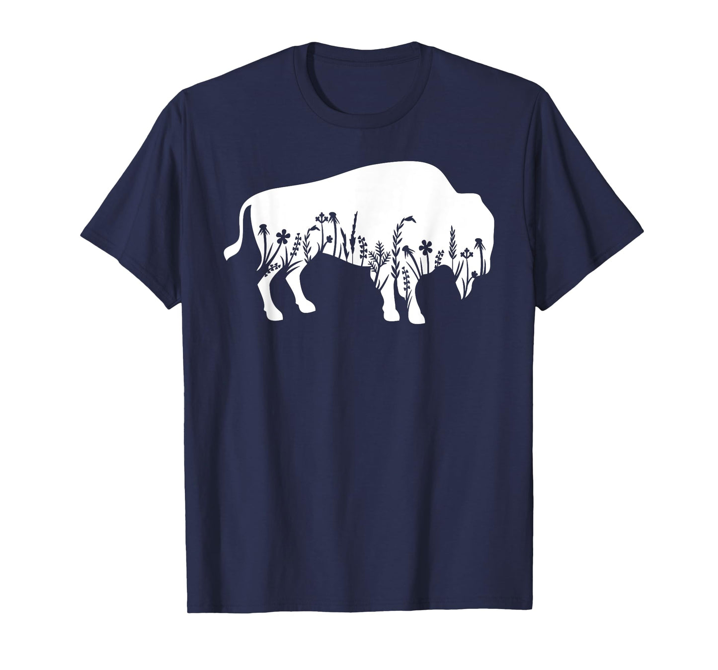 Buffalo Flower American Bison Tee Animal Silhouette T-Shirt