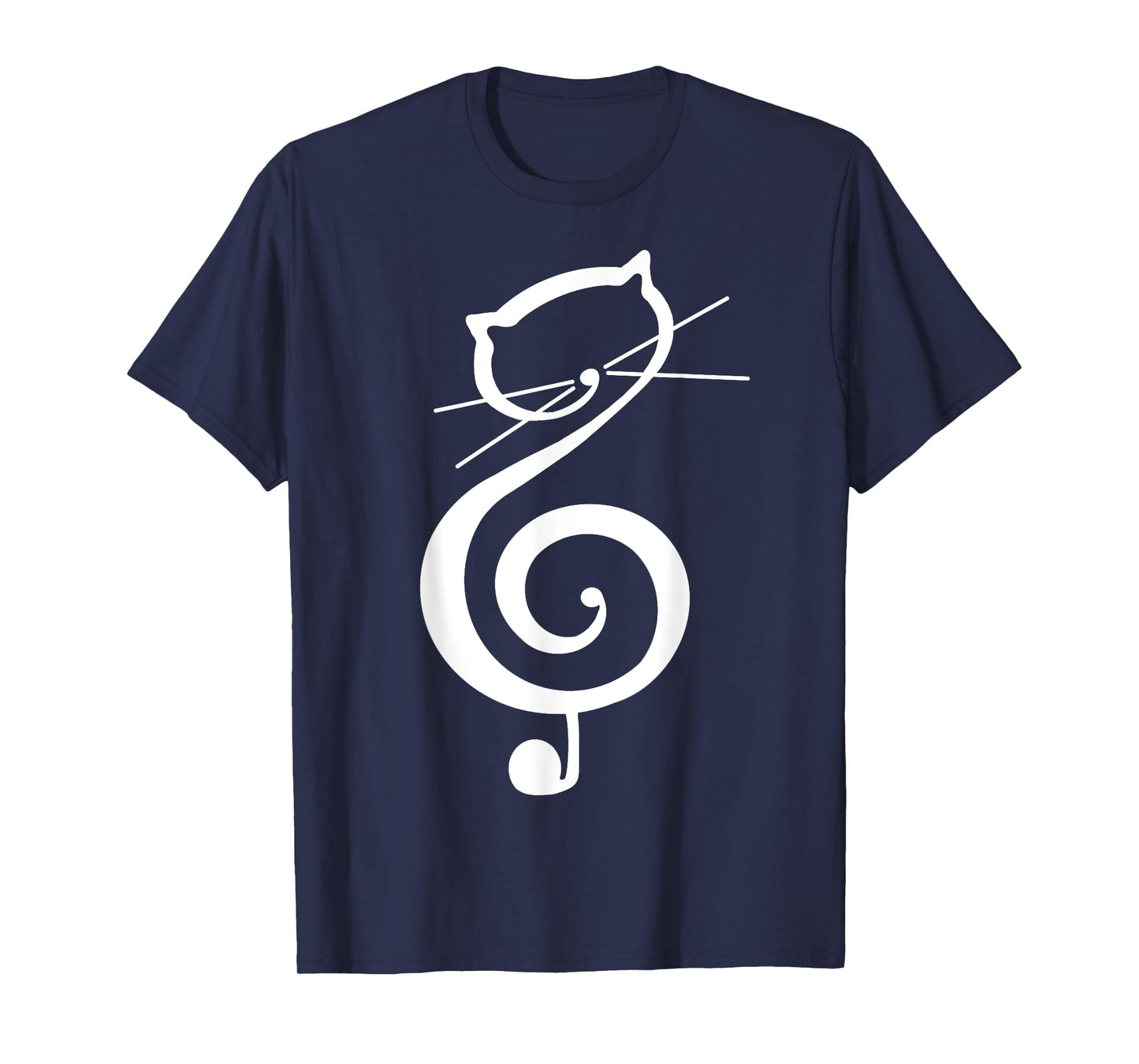 Cat Kitty Treble Music Clef Funny Cat Music Notes Women Men T-Shirt