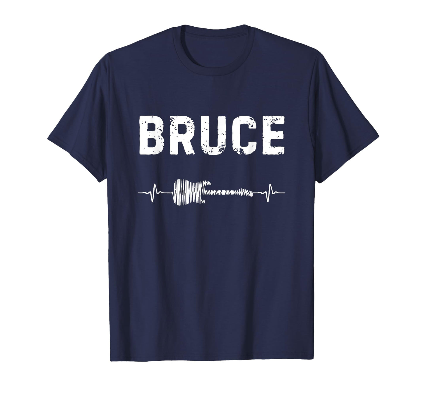 Bruce Guitar Heartbeat Music Guitarist Retro Vintage T-Shirt
