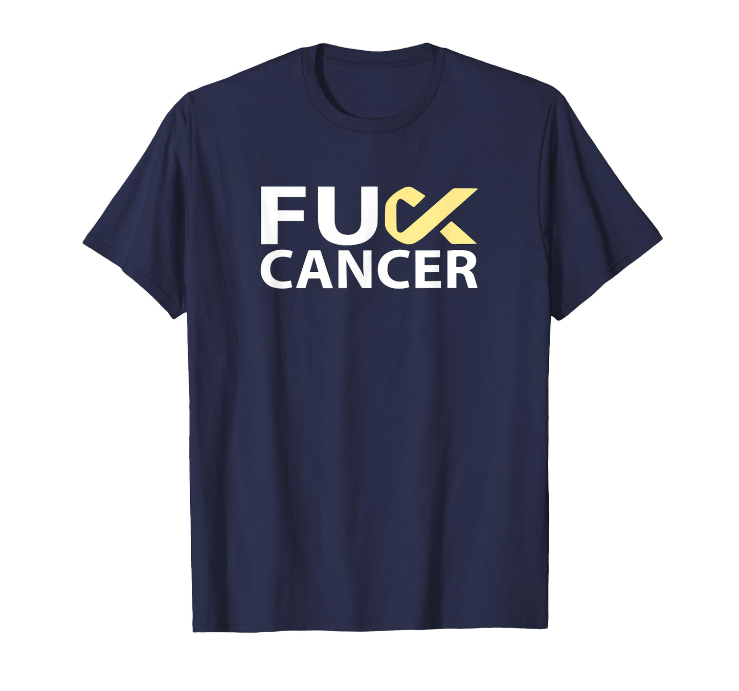 Fuck Bone Cancer F U FU Yellow Ribbon Cancer Awareness T-Shirt