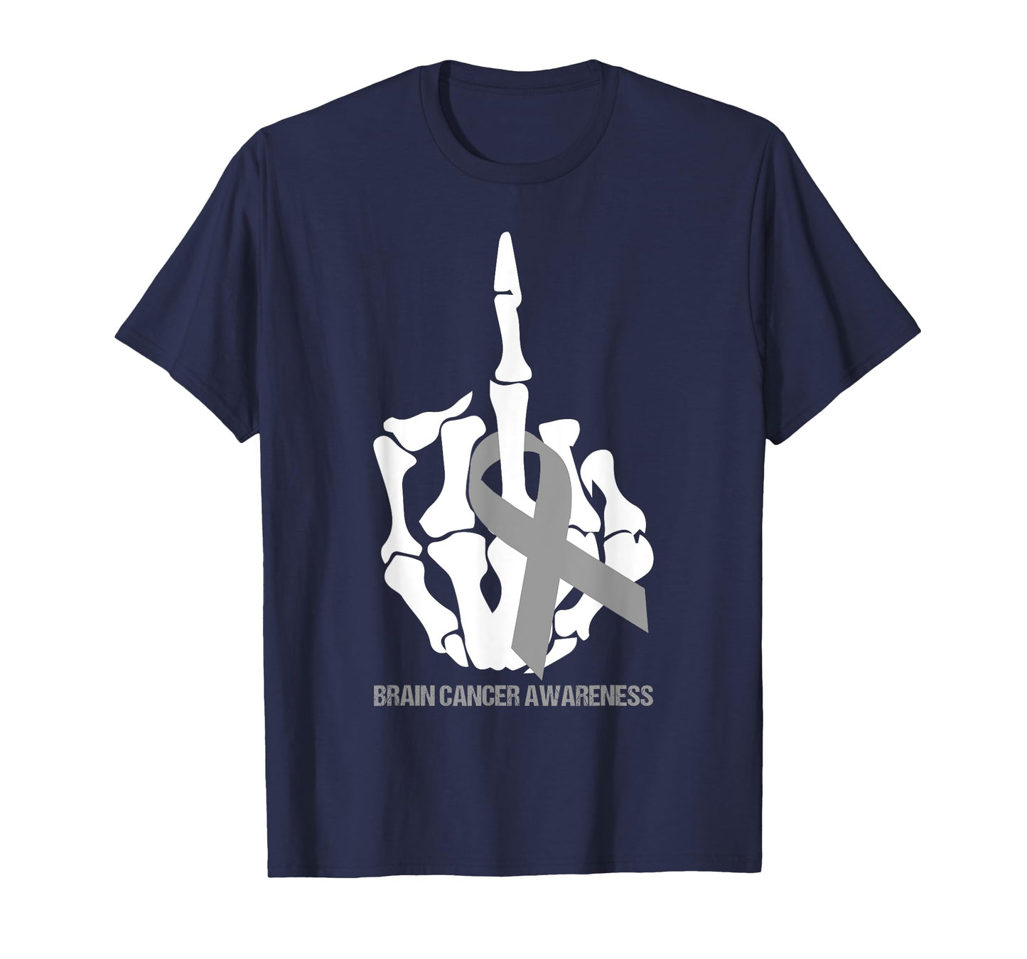 Fuck Brain Cancer Gray Ribbon Brain Cancer Awareness Month T-Shirt