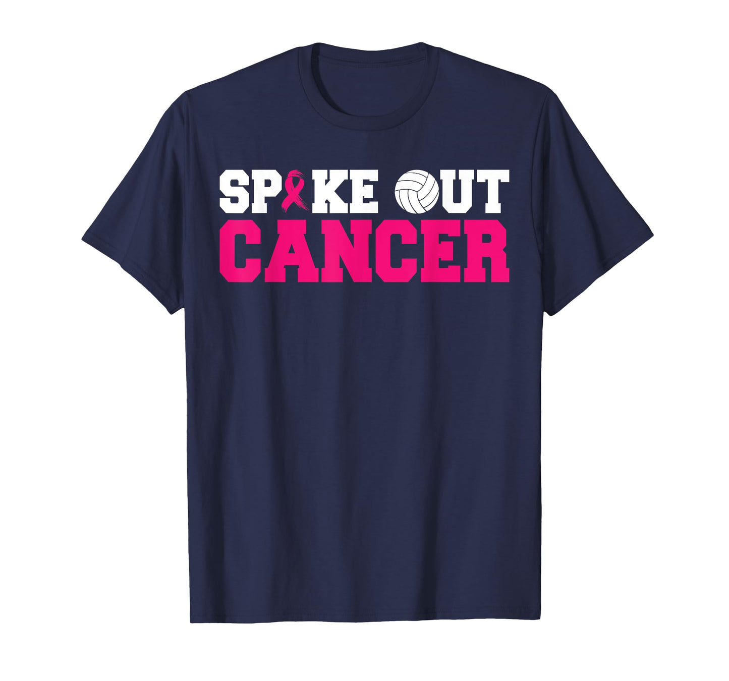 Spike Out Cancer Pink Ribbon Volleyball Breast Cancer T-Shirt