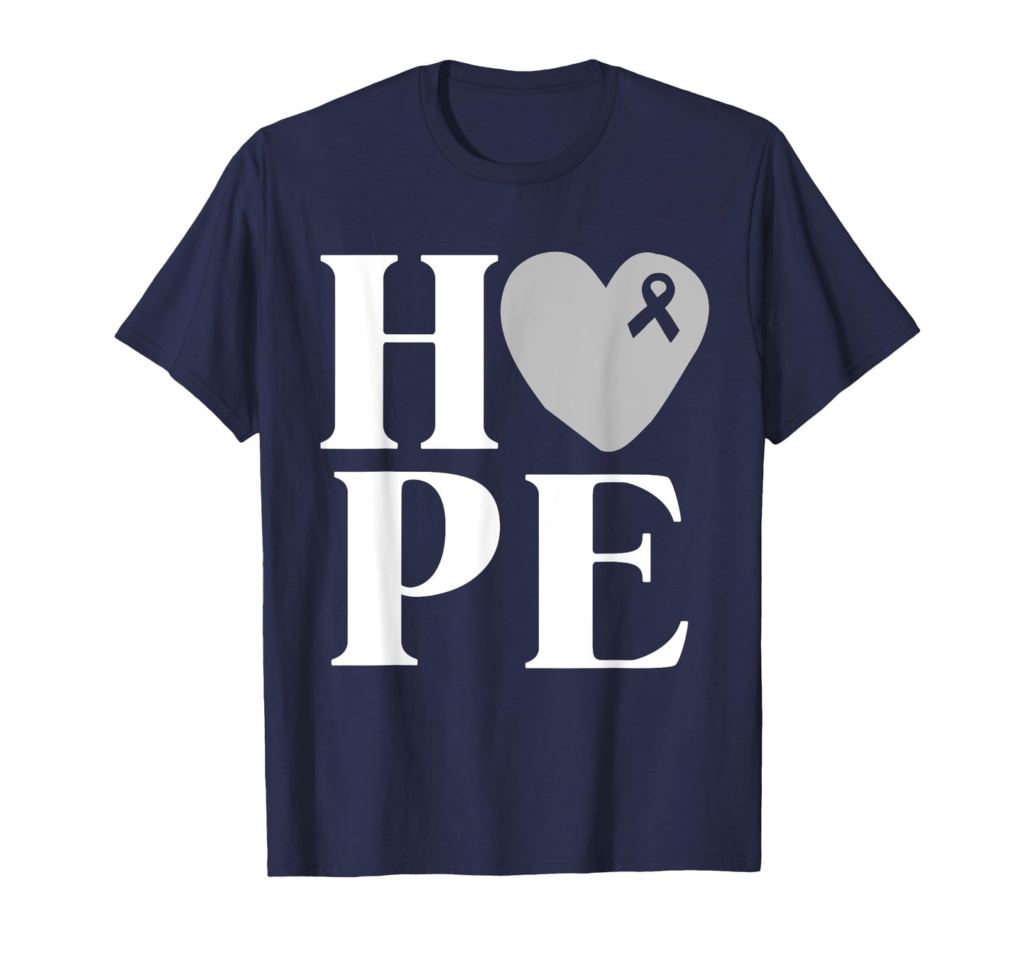 Brain Cancer Awareness Shirt Hope Grey Ribbon Awareness T-Shirt