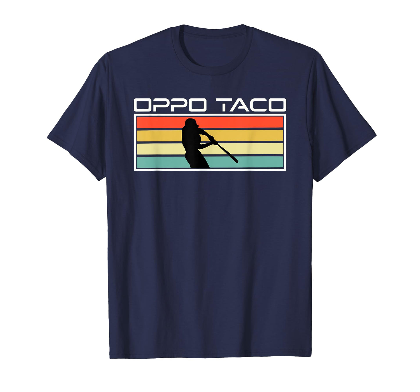Funny Baseball Oppo Taco Retro Sunset Batter T-Shirt