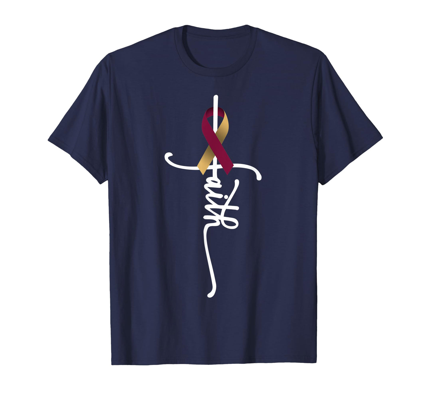 Head And Neck Cancer Faith Cancer Awareness Support Ribbon T-Shirt