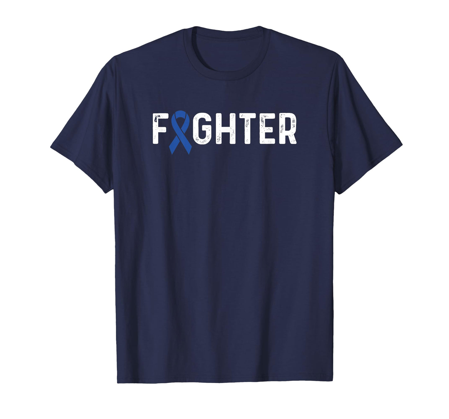 Colon Cancer Awareness Blue Ribbon Fighter T-Shirt