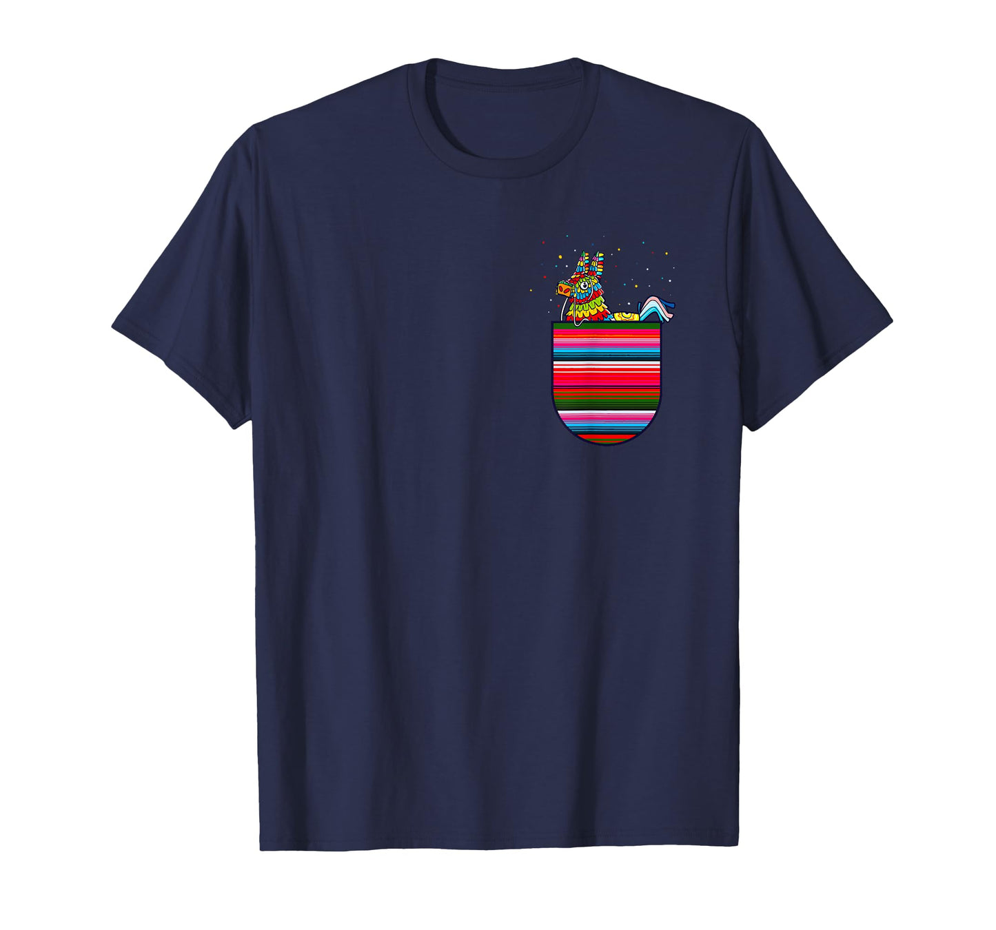 Serape Pocket Pinata Mexican Fiesta Cinco De Mayo T-Shirt