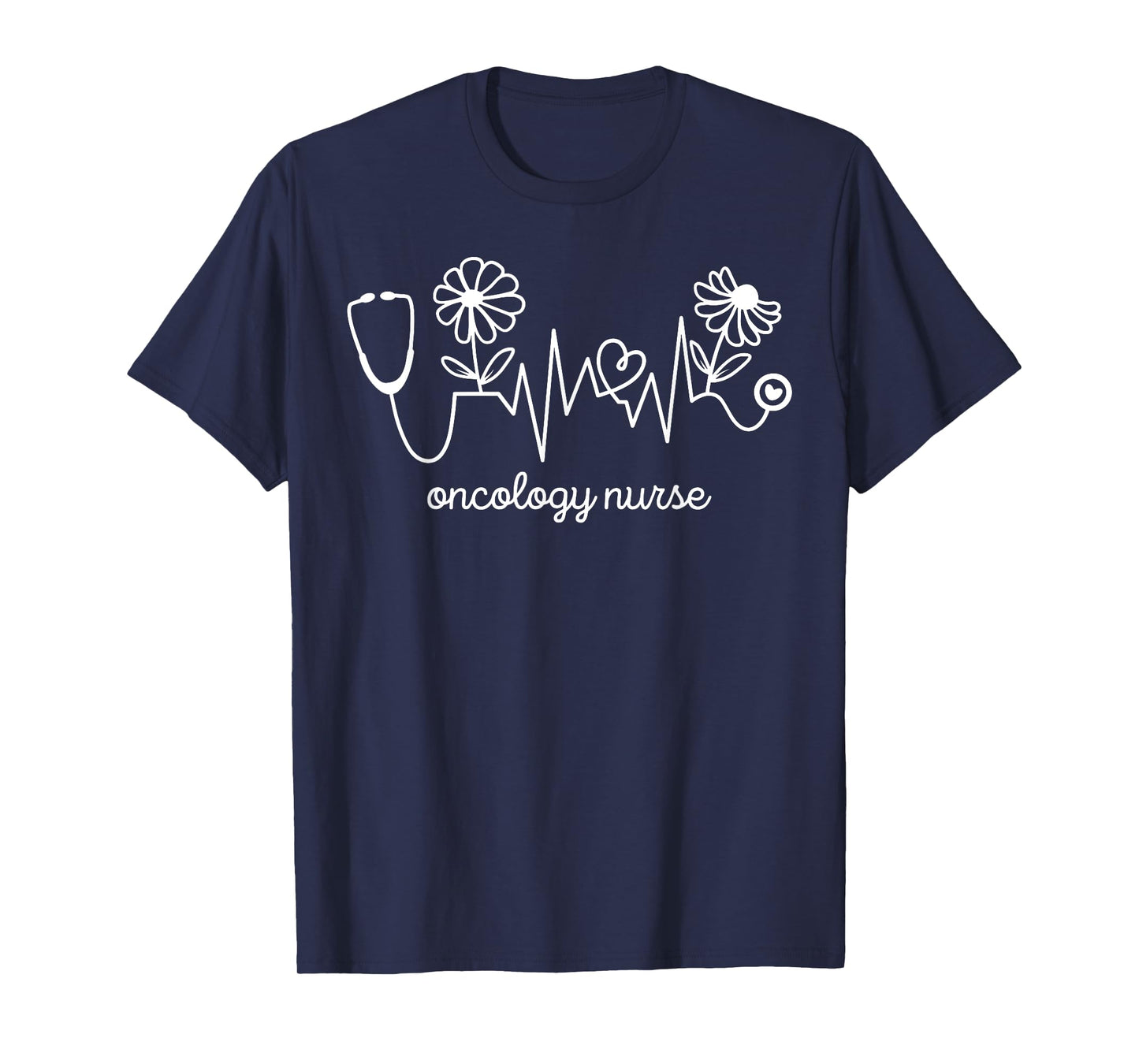 Oncology Nurse Heartbeat Wildflower Oncologist Nursing Grad T-Shirt
