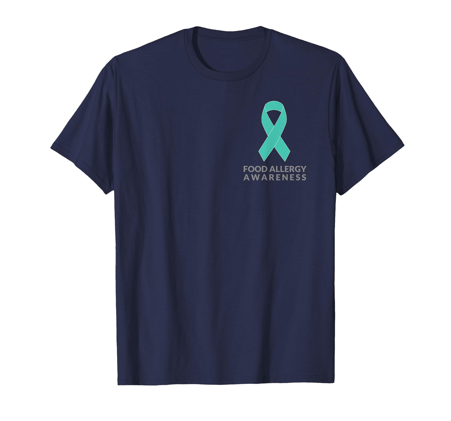 Teal Ribbon Minimalist Tee Shirt Food Allergy Awareness T-Shirt