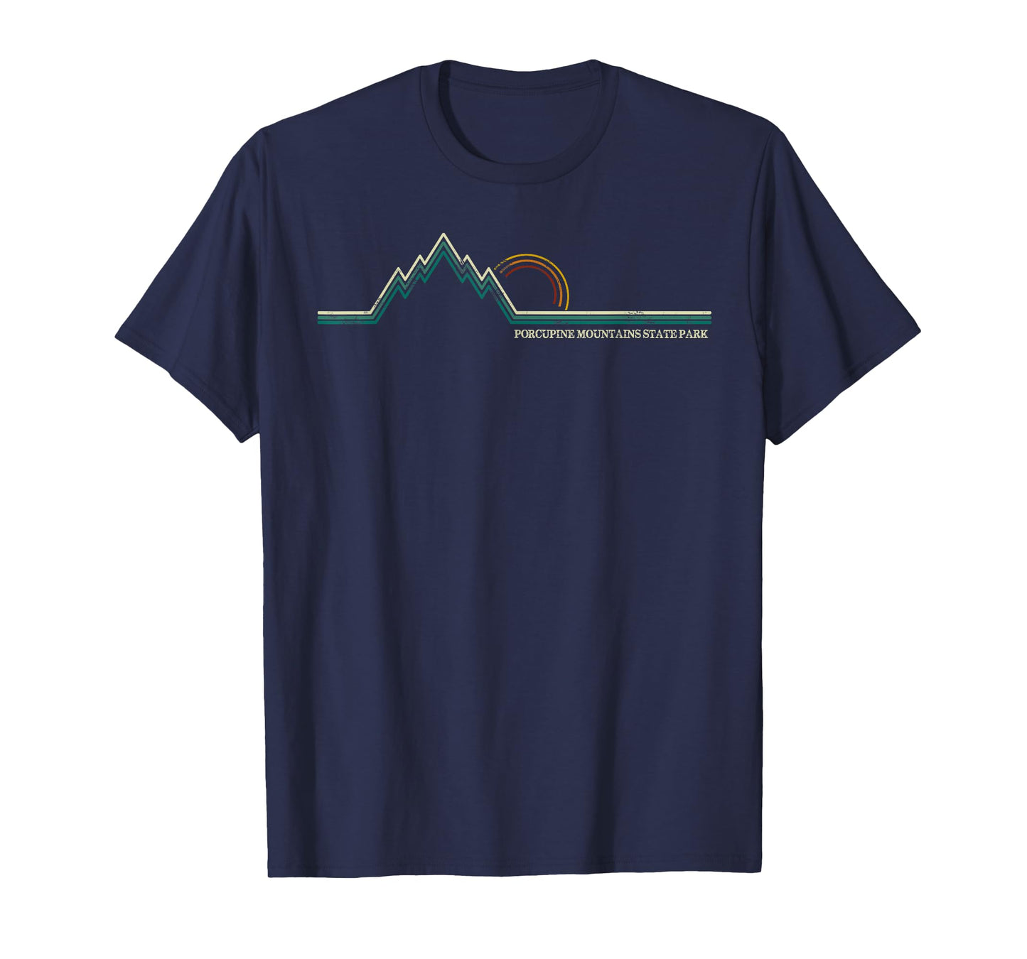 Porcupine Mountains Wilderness State Park Mountain Retro T-Shirt