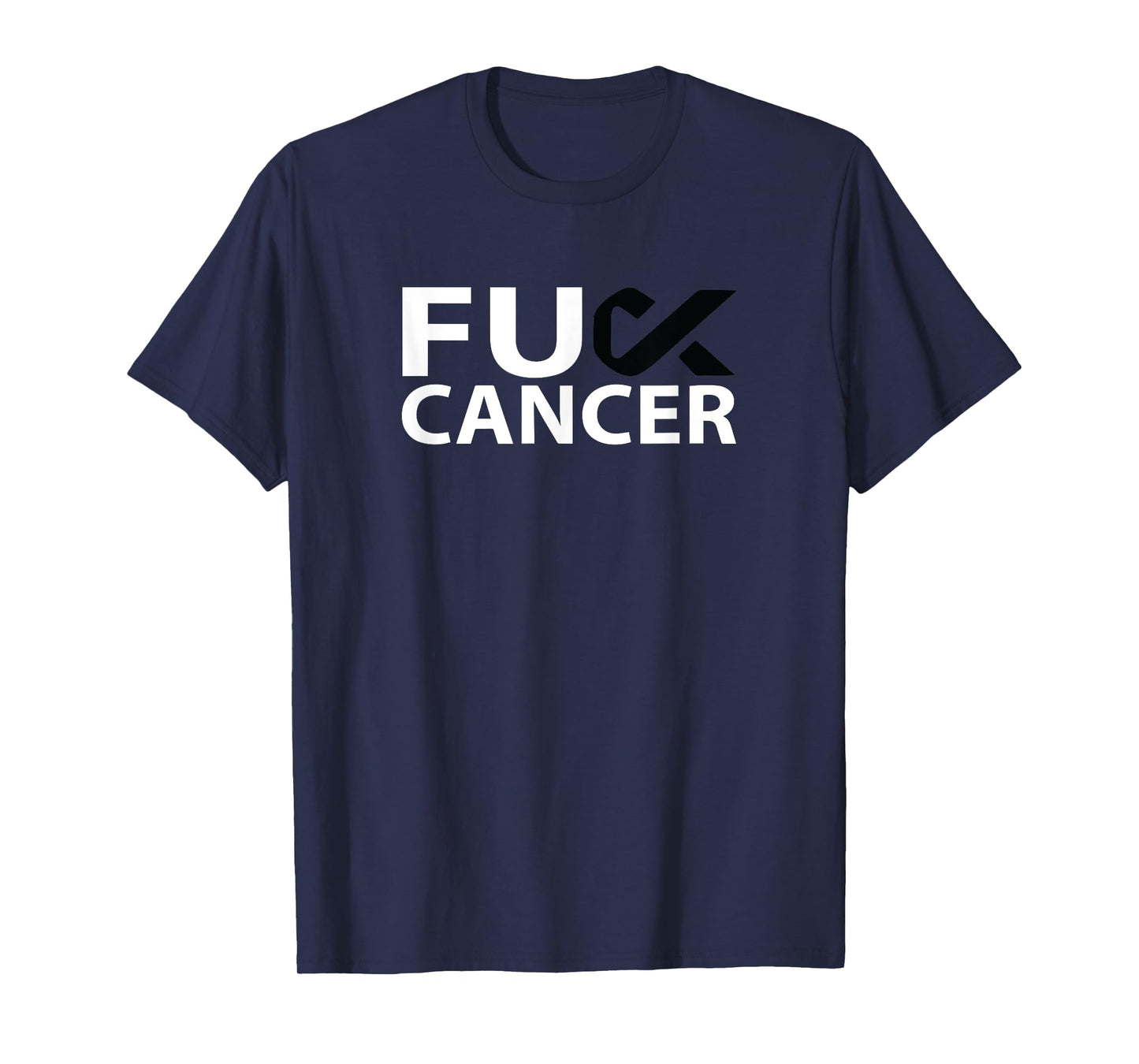 Fuck Melanoma Cancer F U FU Black Ribbon Cancer Awareness T-Shirt