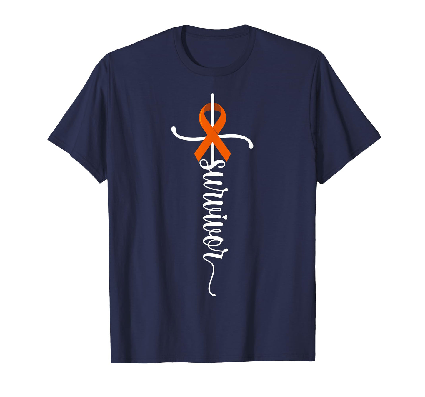 Survivor Christian Cross Warrior Orange Leukemia Cancer T-Shirt