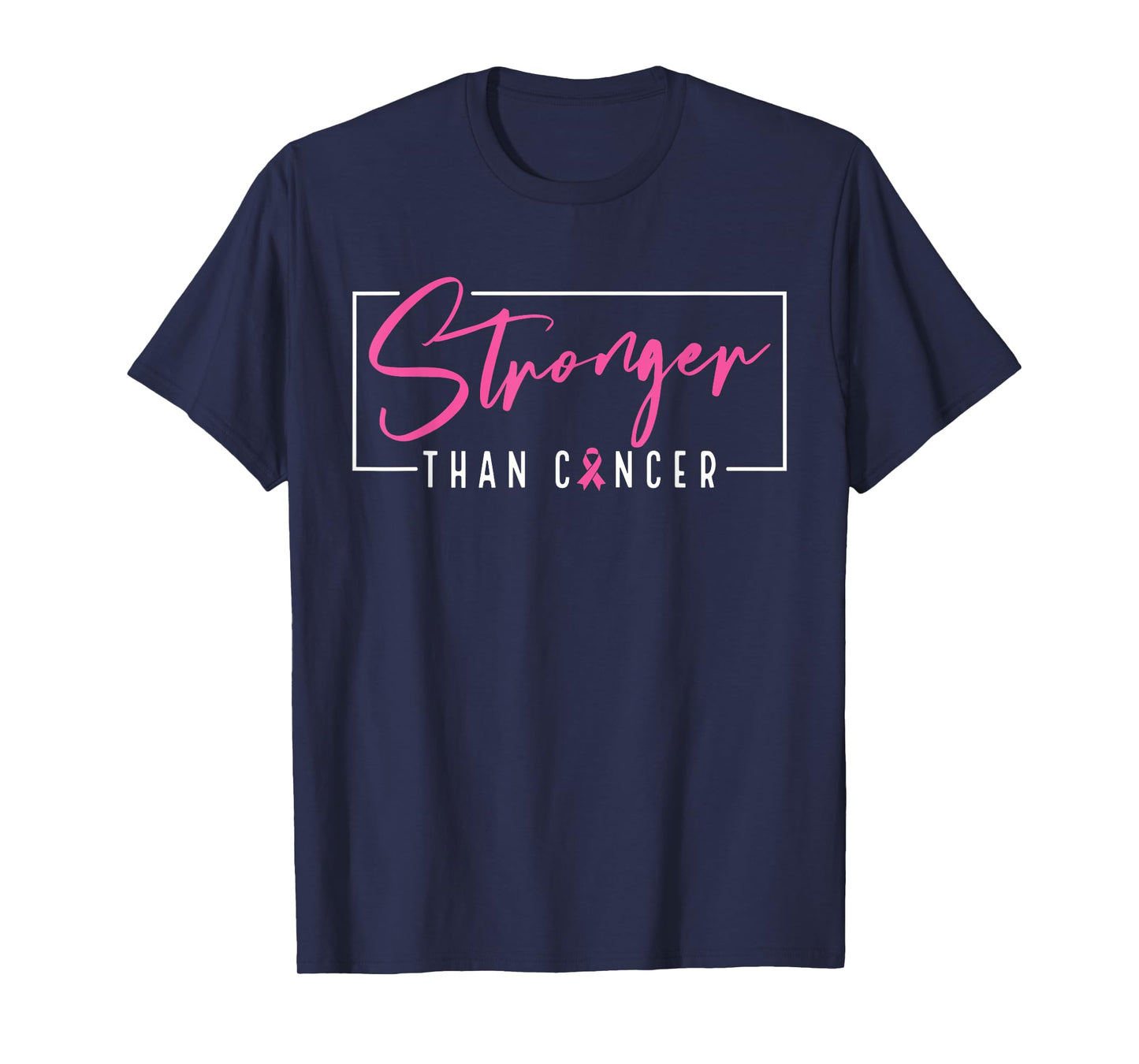 Stronger Than Cancer Pink Ribbon Breast Cancer Awareness T-Shirt