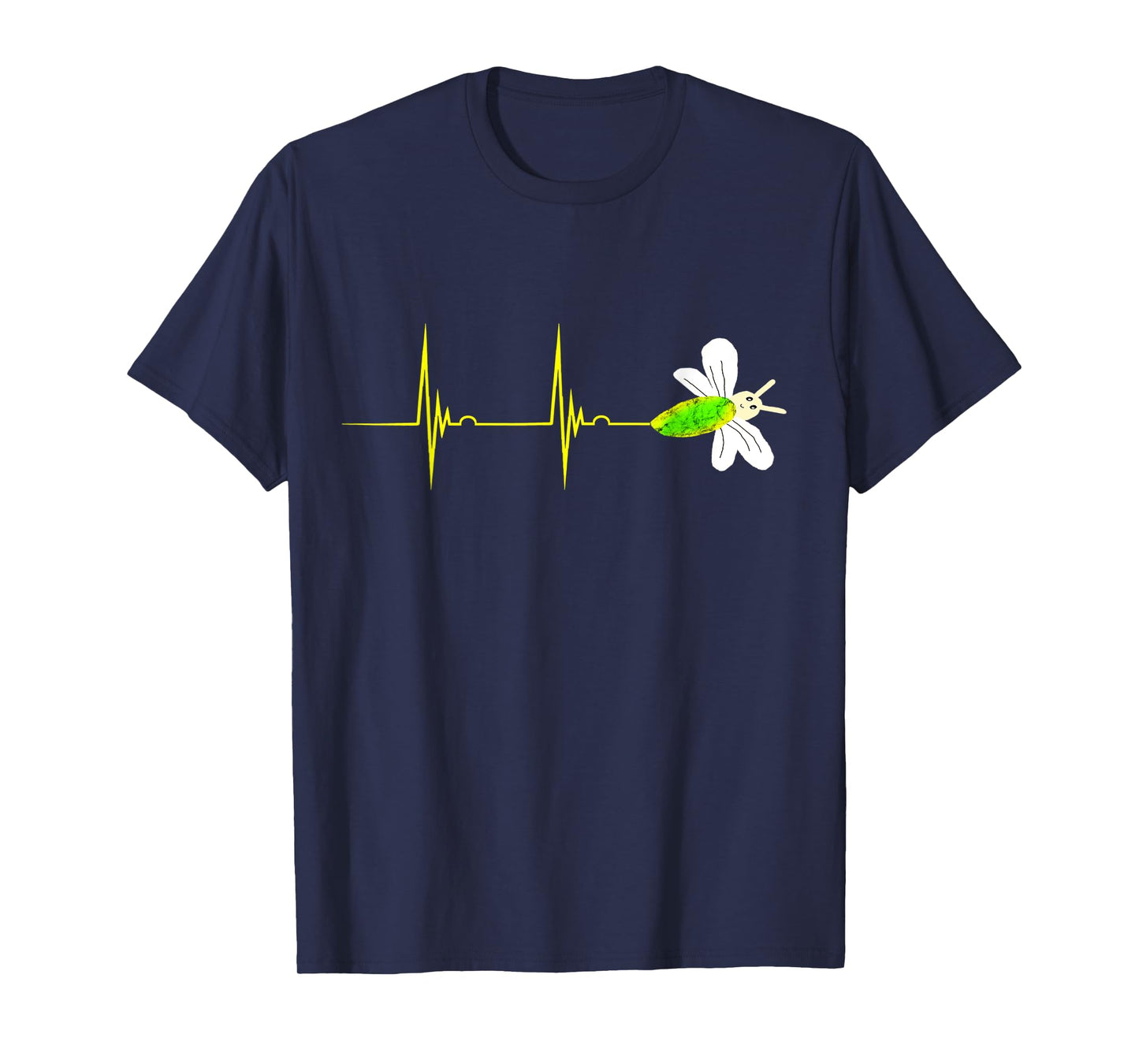 Firefly Heartbeat EKG Pulseline Insect Bug Lightning T-Shirt