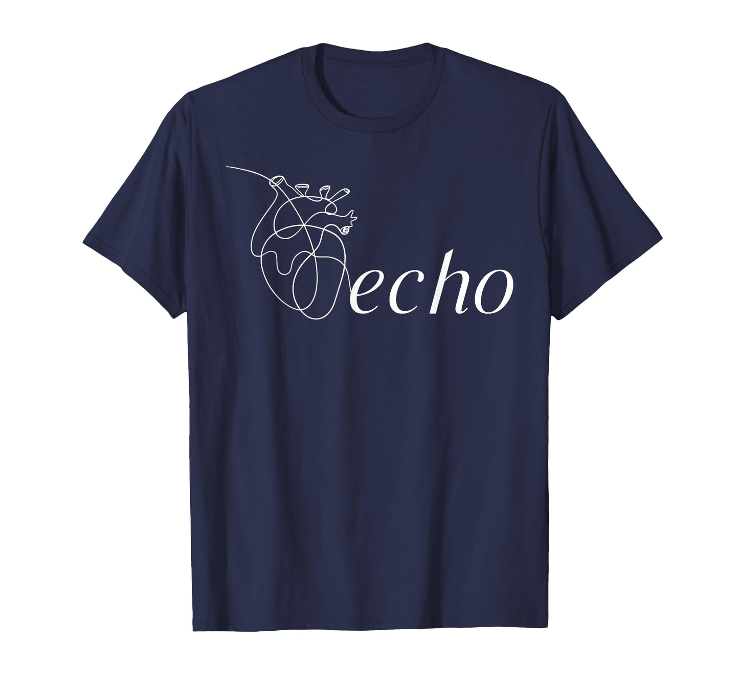 Anatomical Heart Echo Tech Cardiac Sonographer Echo Vascular T-Shirt